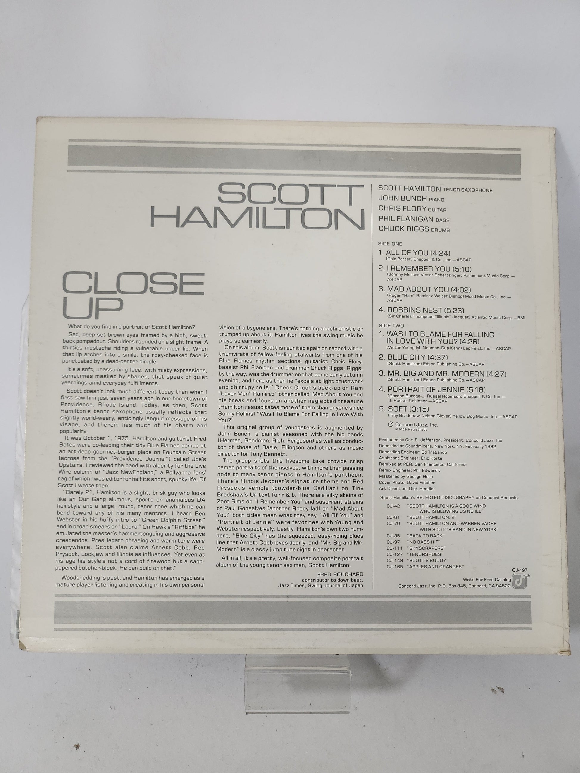 Close Up: Scott Hamilton LP Vinyl - Lp Vinyl
