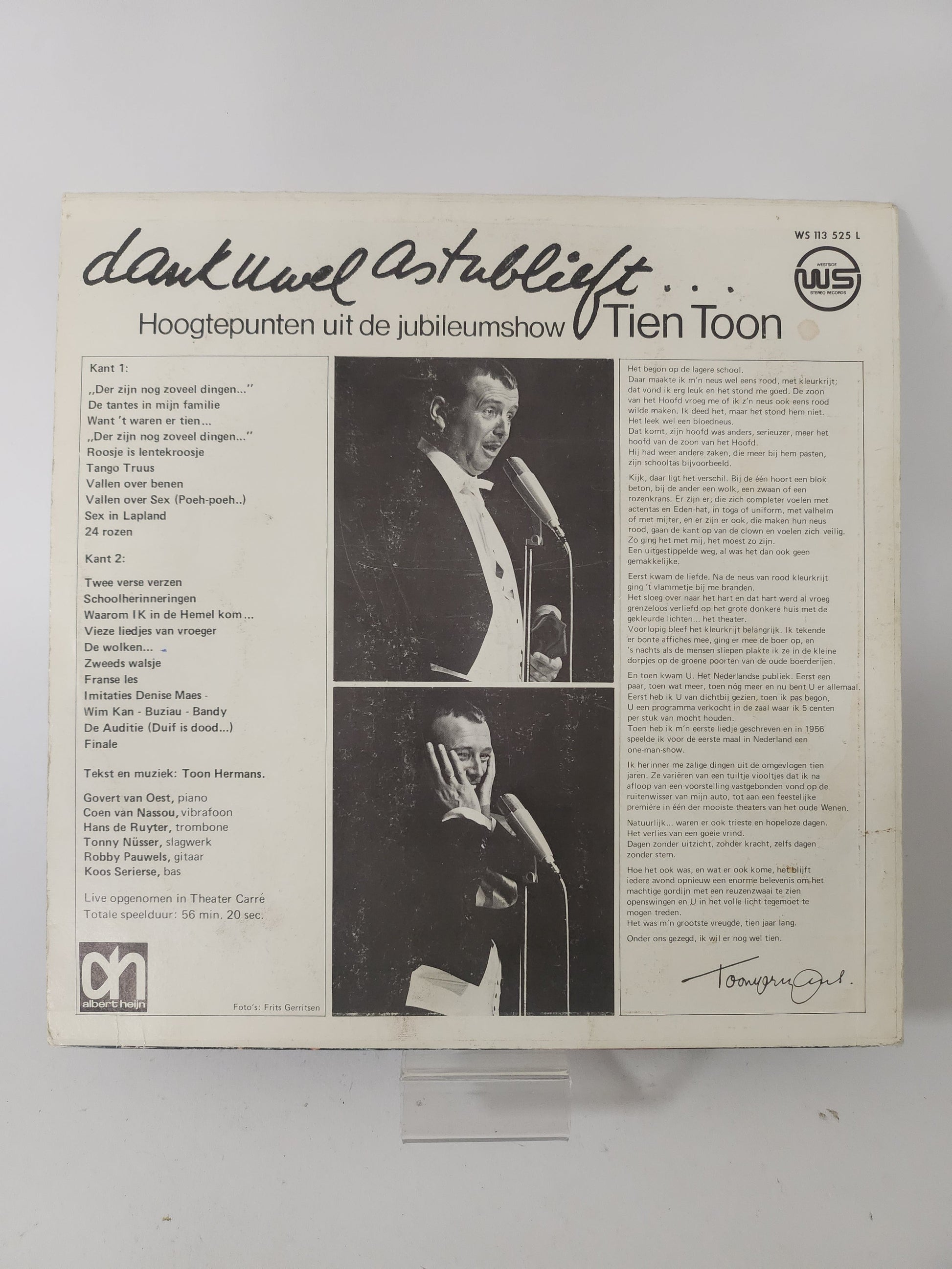 Dank U Wel Alstublieft: Hoogtepunten uit de Jubileumshow Tien Toon LP Vinyl - Lp Vinyl