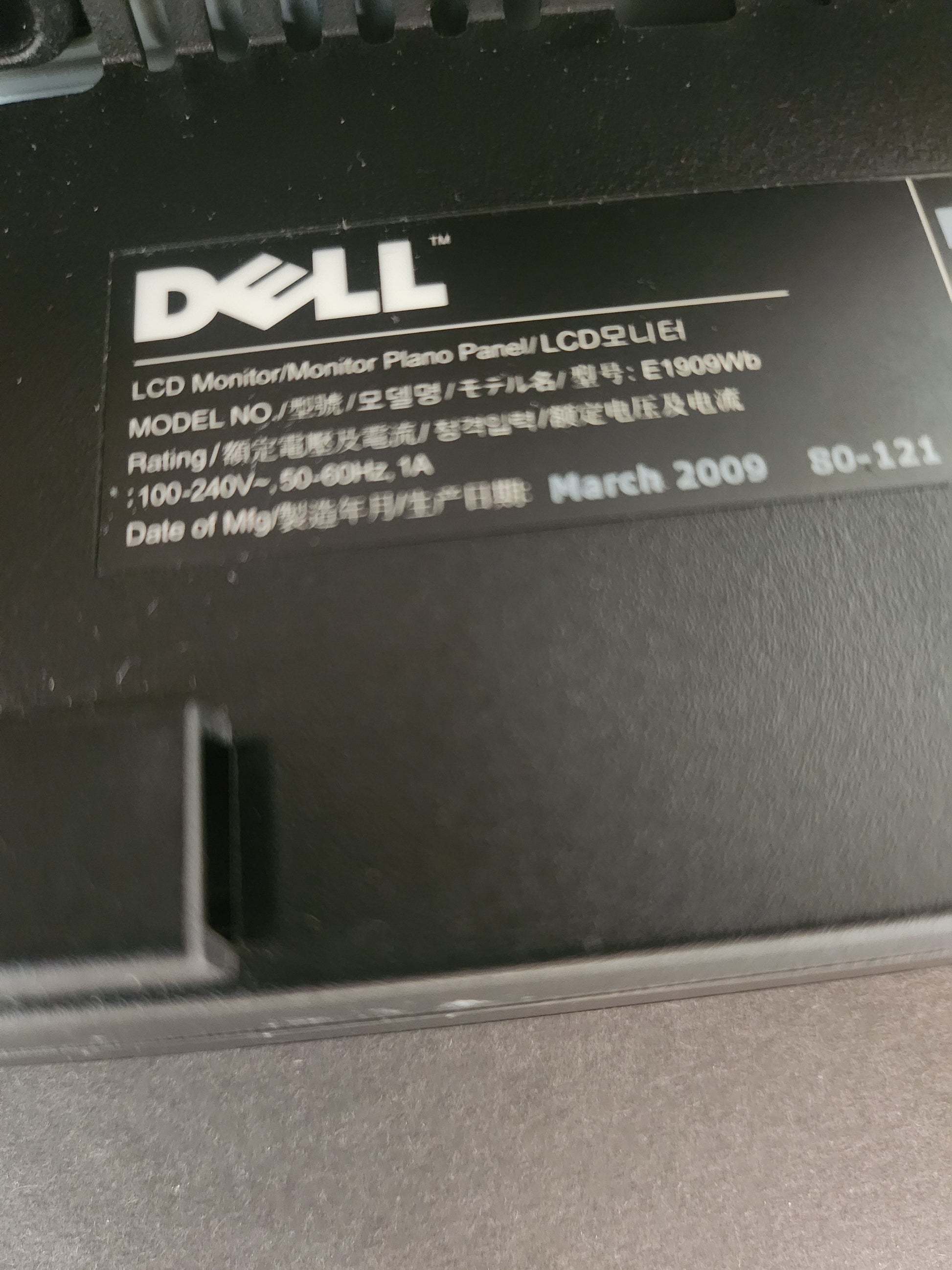 Dell E1909Wb Monitor 19 Inch PC Beeldscherm - PC Beeldscherm