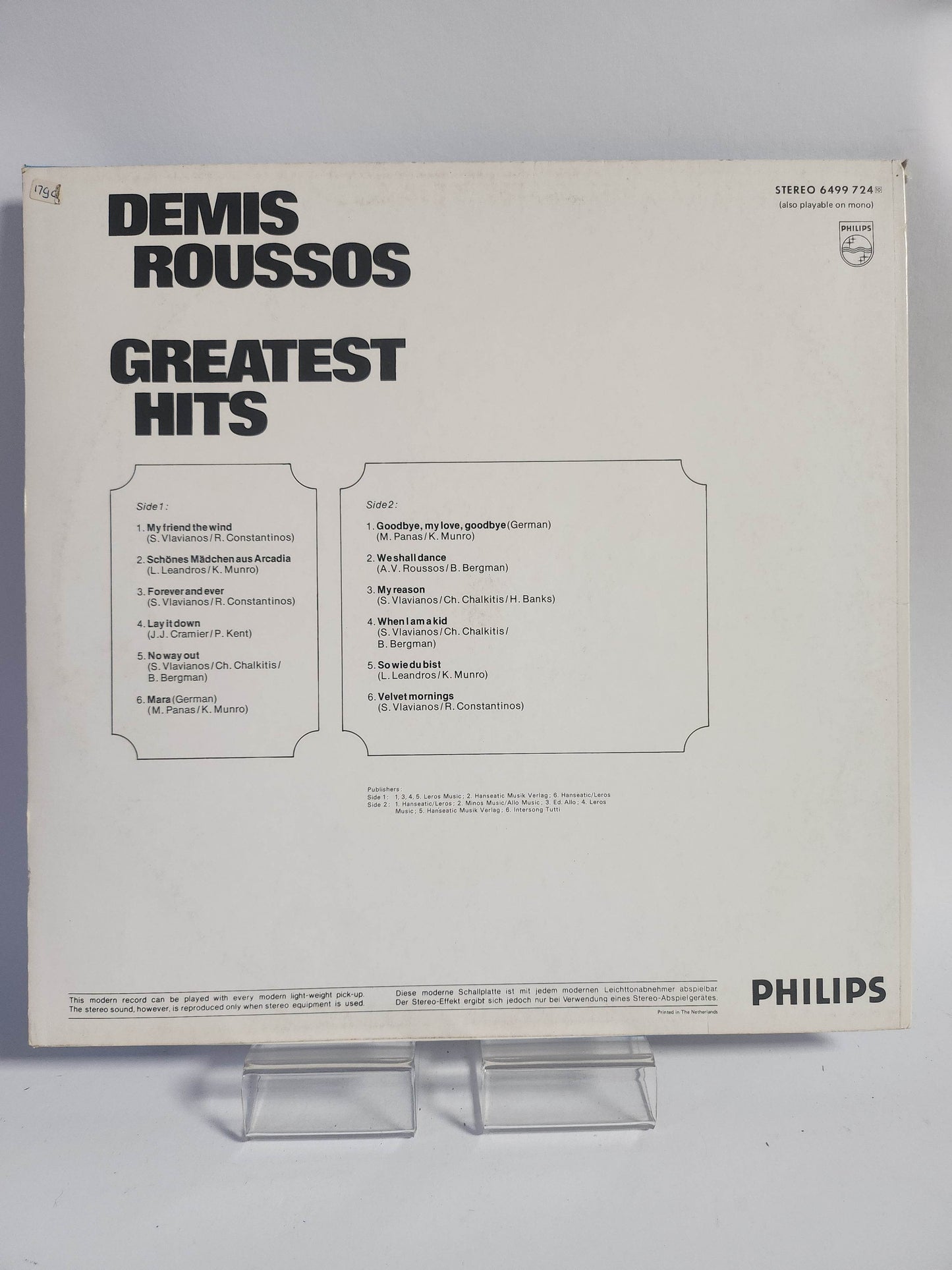 Demis Roussos: Greatest Hits LP Vinyl - Feniks Gameshop