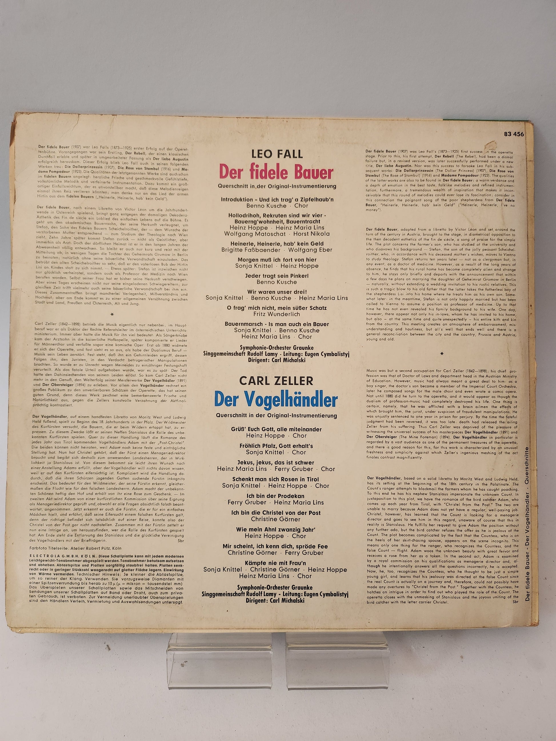 Der Fidele Bauer/ Der Vogelhändler: Leo Fall/ Carl Zeller LP Vinyl - Lp Vinyl
