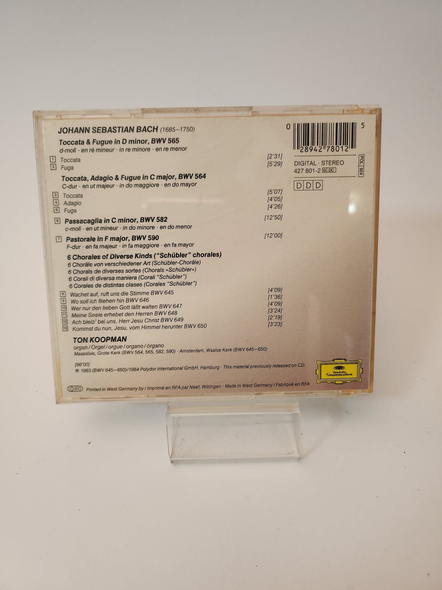 Deutsche Grammophon: Bach: Toccata & Fugue CD - Cd