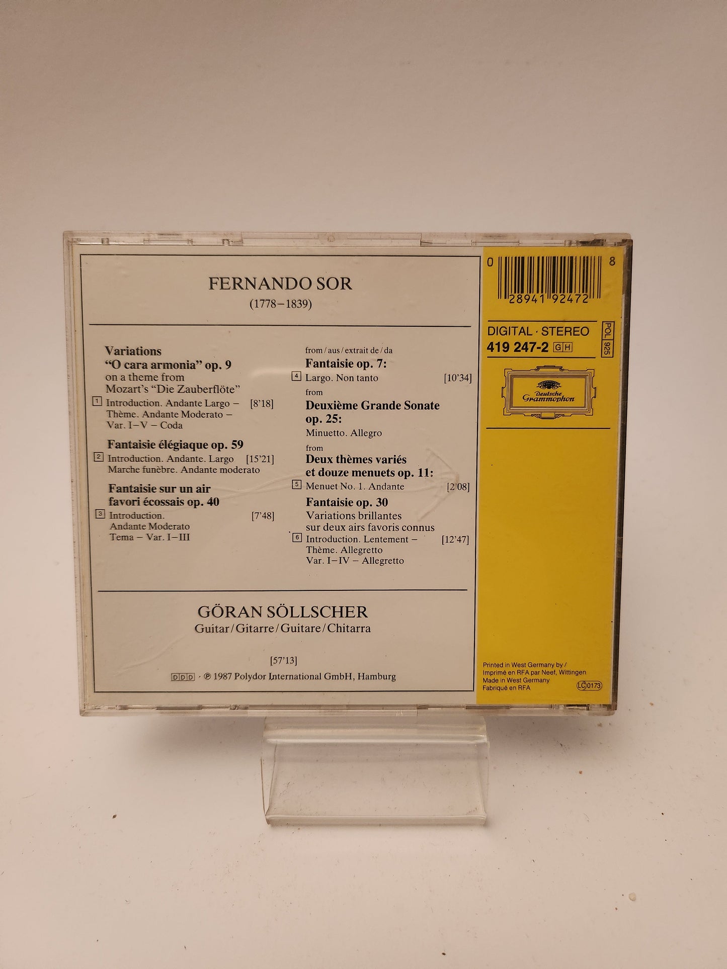Deutsche Grammophon: Fernándo Sor CD - Cd