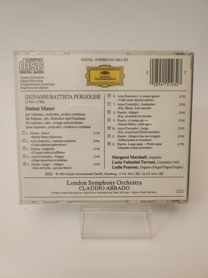 Deutsche Grammophon: Giovanni Battista Pergolesi Stabat Mater CD - Cd