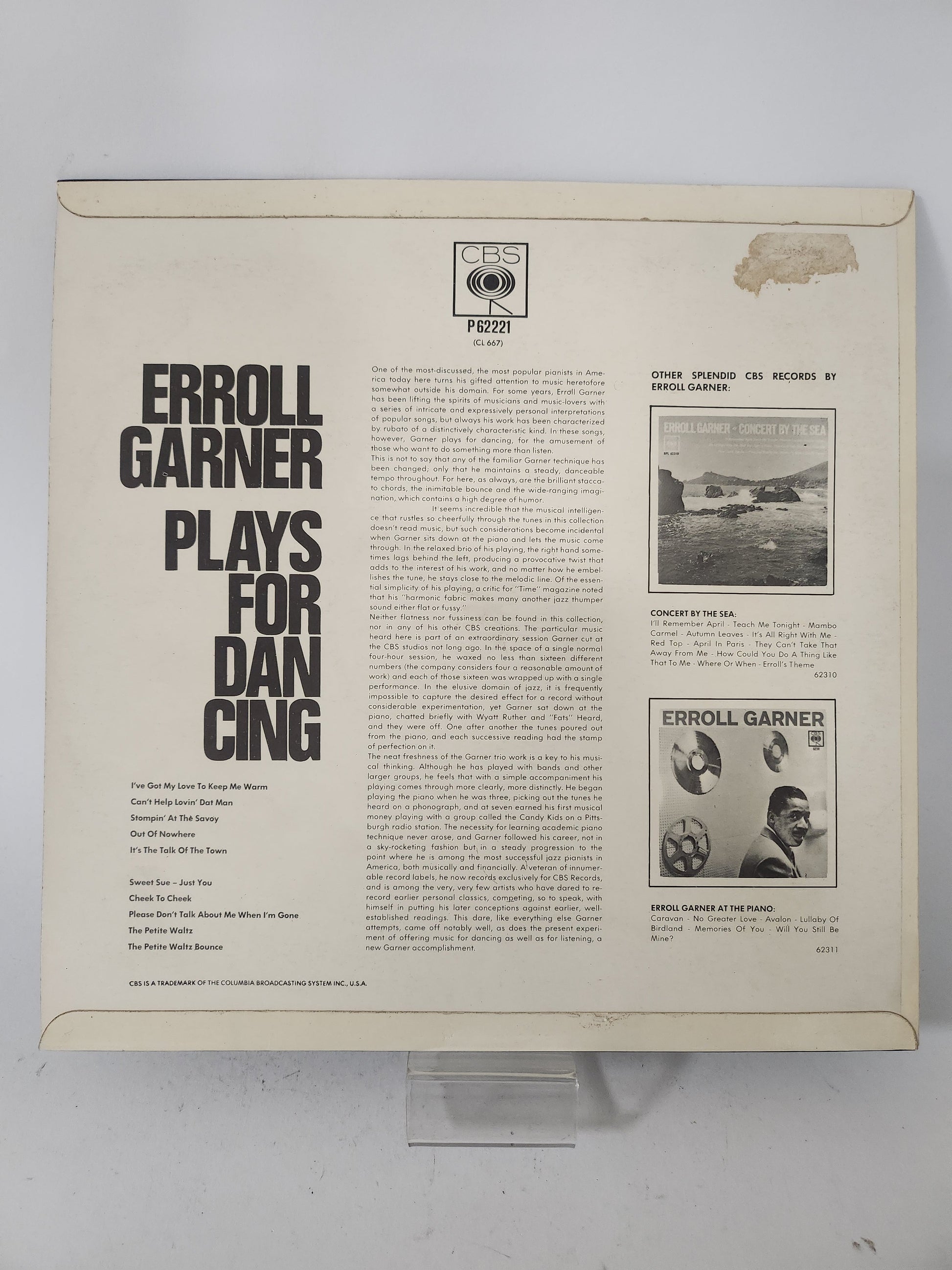 Erroll Garner Plays for Dancing LP Vinyl - Lp Vinyl