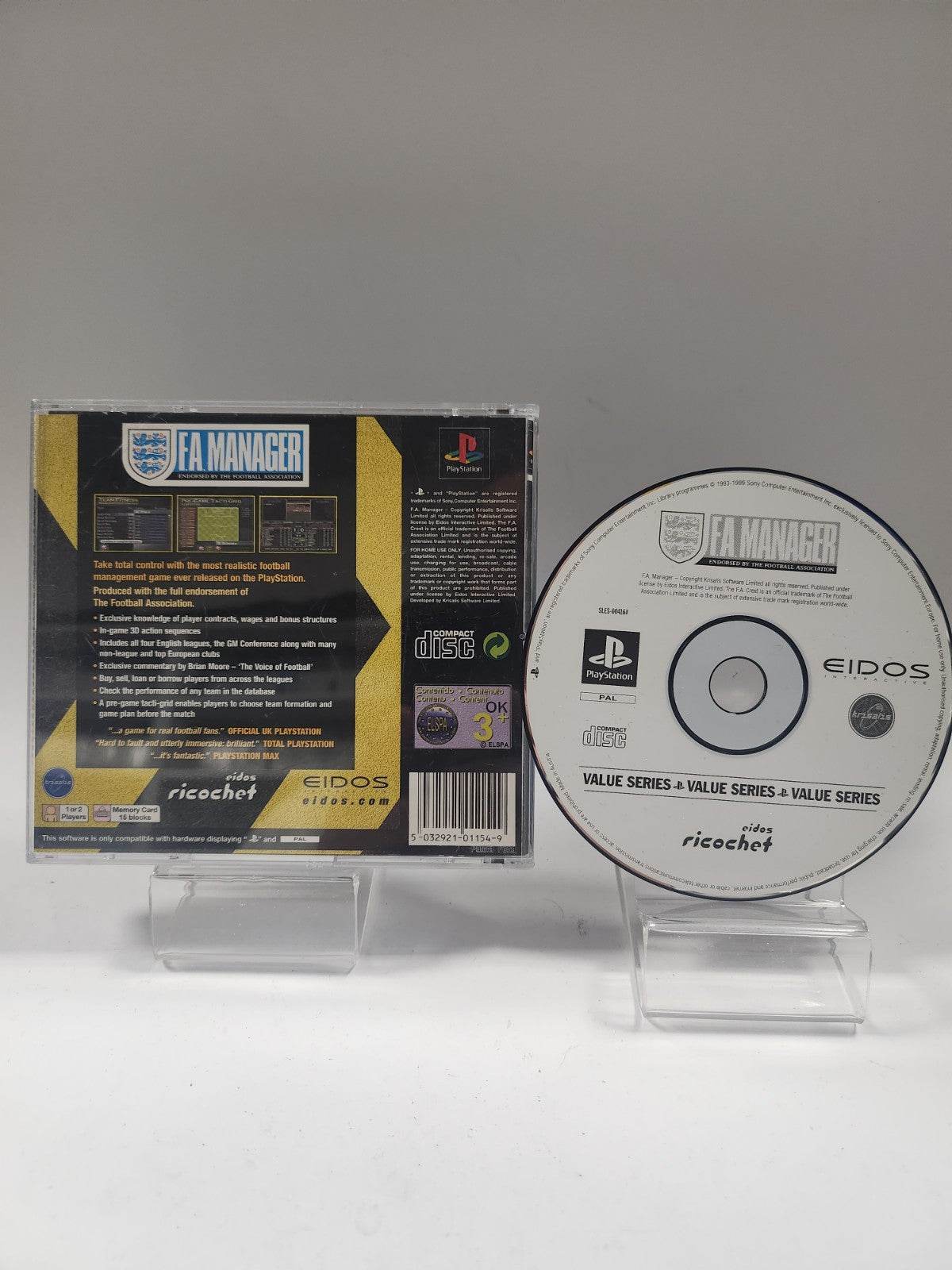FA Manager (only backcover, no book) PlayStation 1 - Feniks Gameshop