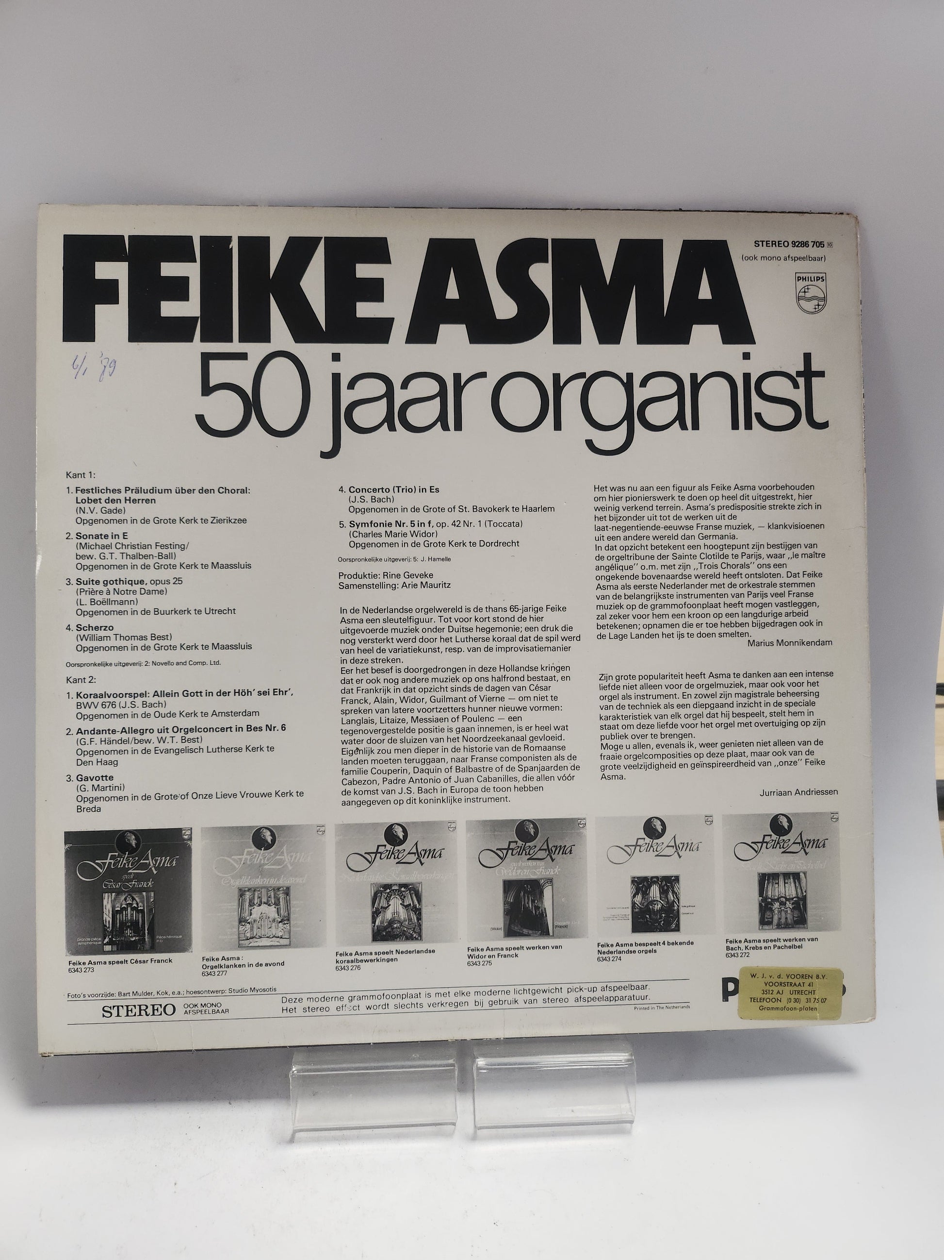 Feike Asma: 50 Jaar Organist LP Vinyl - Lp Vinyl