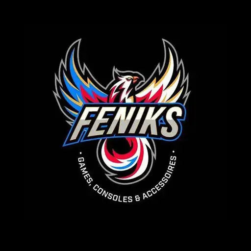 Het feniks-logo bevat een gestileerde feniks met levendige blauwe, rode en witte vleugels wijd uitgespreid boven de vetgedrukte ’feniks’-tekst.