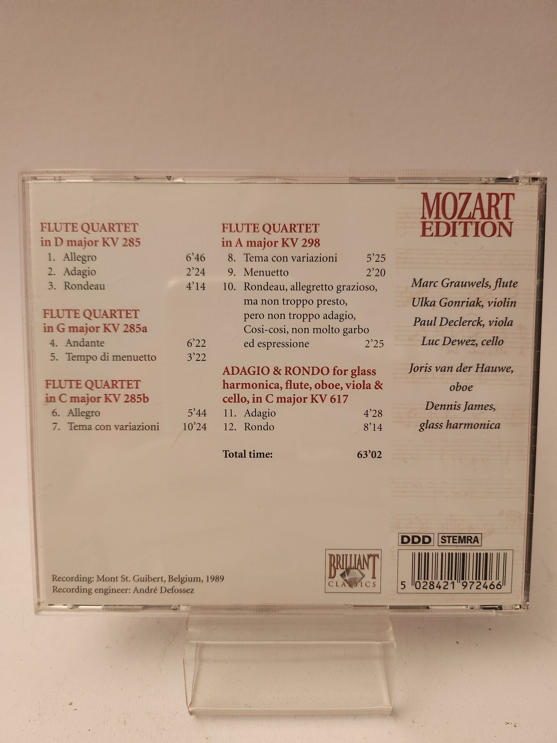 Flute Quartets Mozart Edition CD - Cd