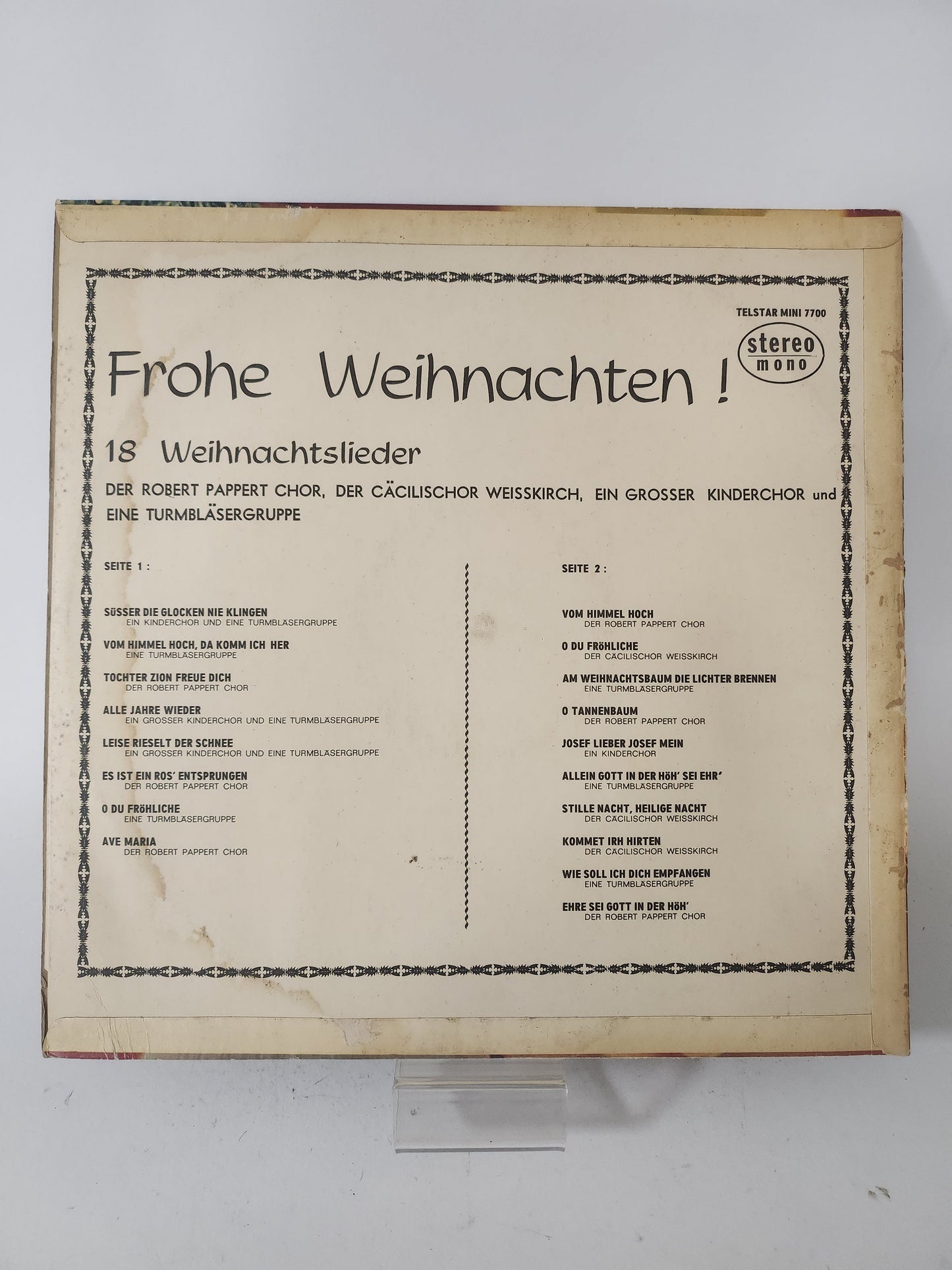 Frohe Weihnachten! 18 weihnachtslieder LP Vinyl - Lp Vinyl