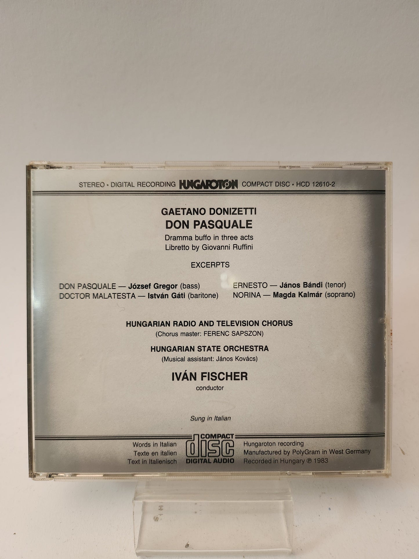Gaetone Donizetti: Don Pasquale CD - Cd