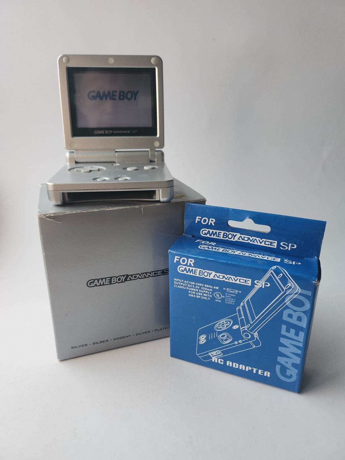 Game Boy Advance SP Silver in doos - Feniks Gameshop