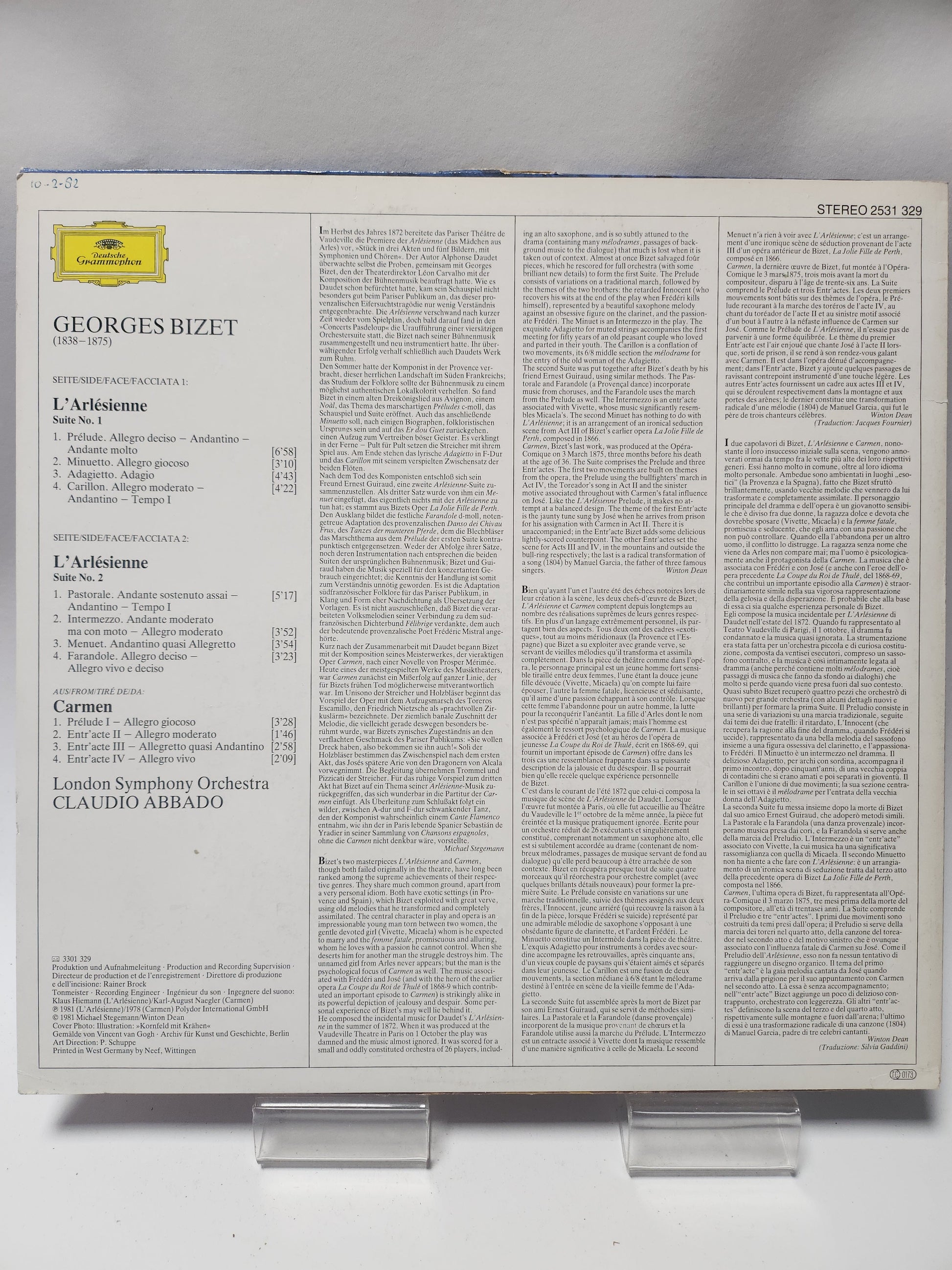 Georges Bizet: L’Arlesienne-Suiten 1 & 2 + Carmen Suite LP Vinyl - Lp Vinyl