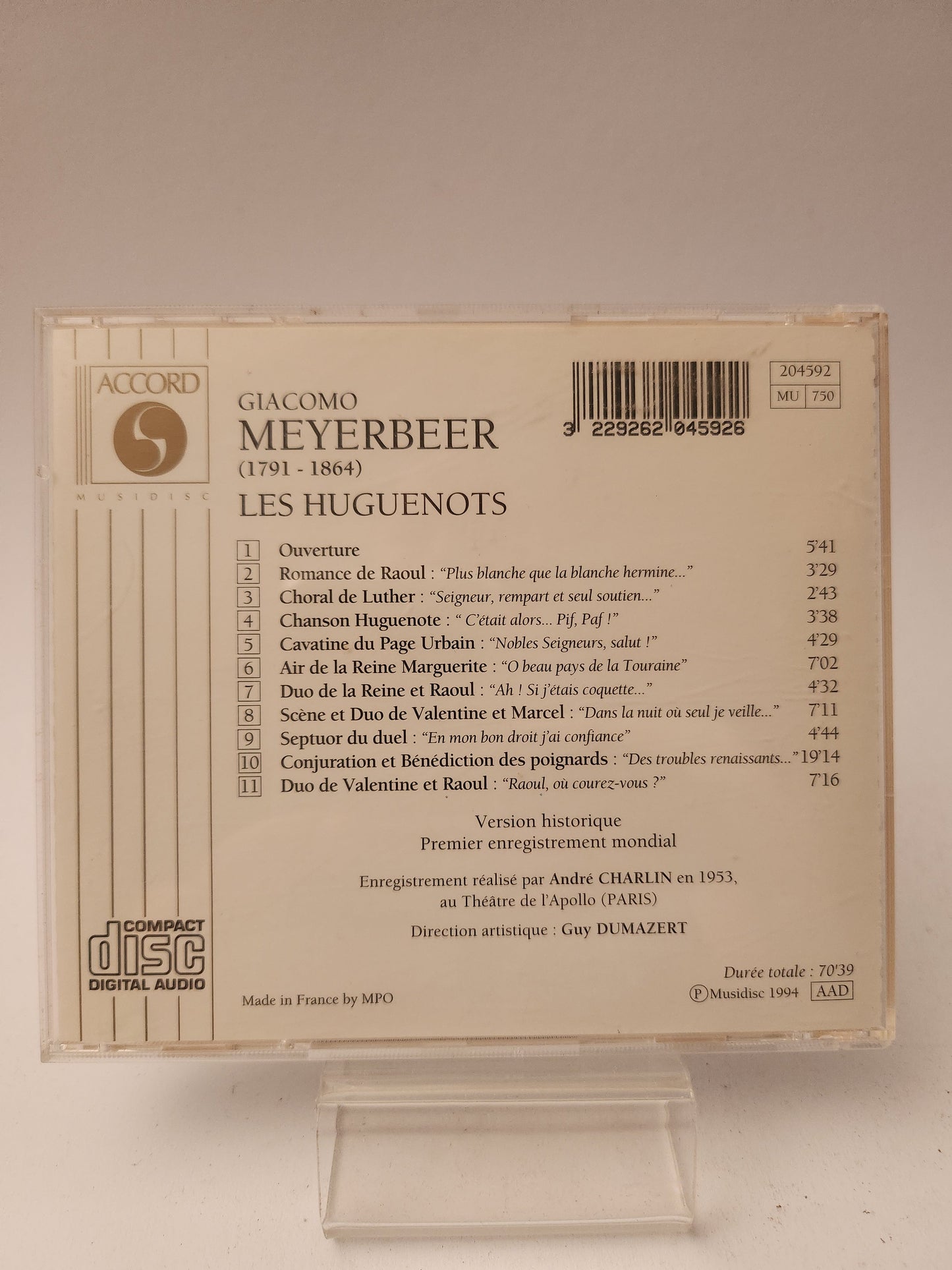 Giacomo Meyerbeer: Les Huguenots CD - Cd