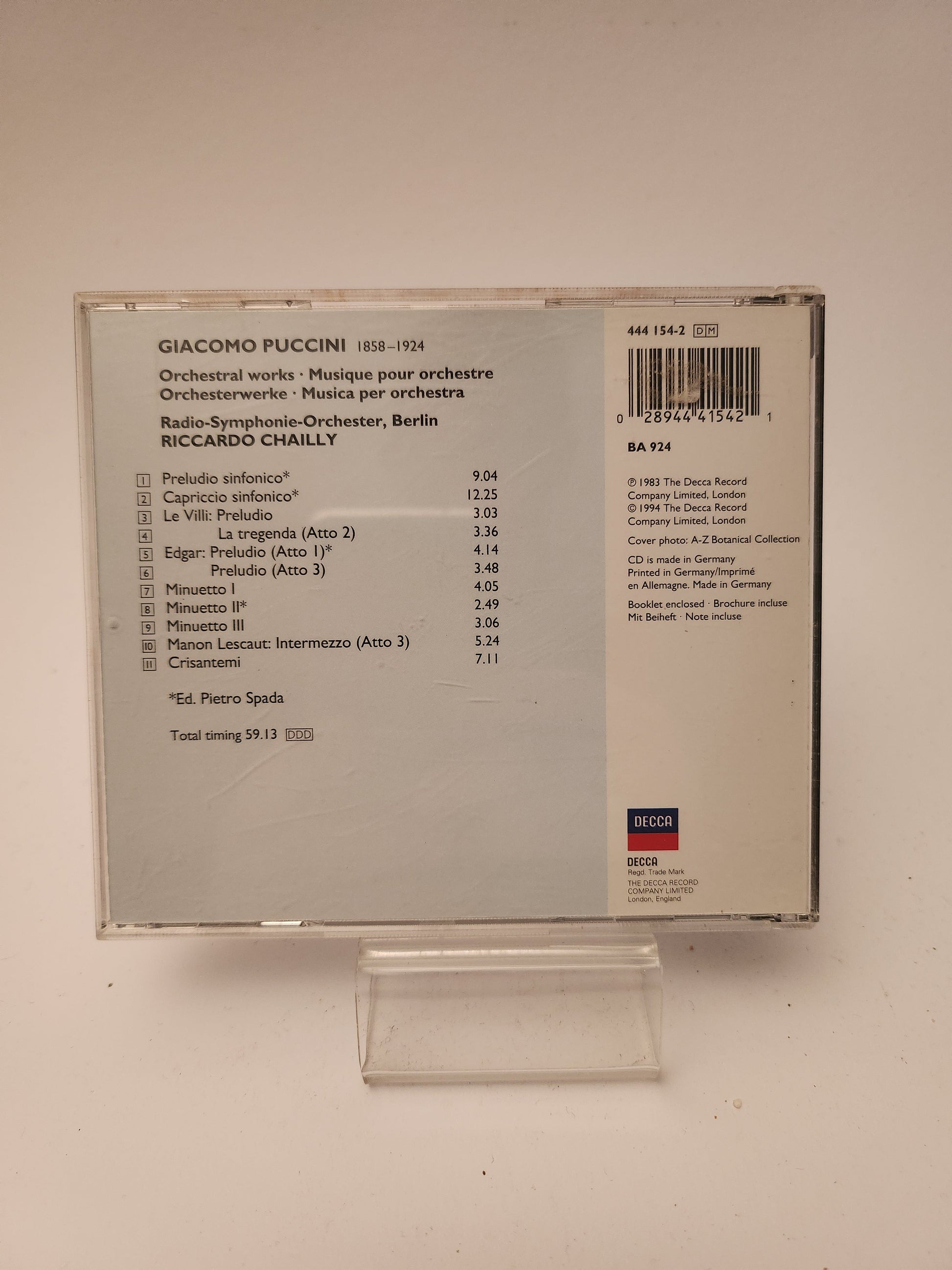 Giacomo Puccini: Orchestral Works CD - Cd