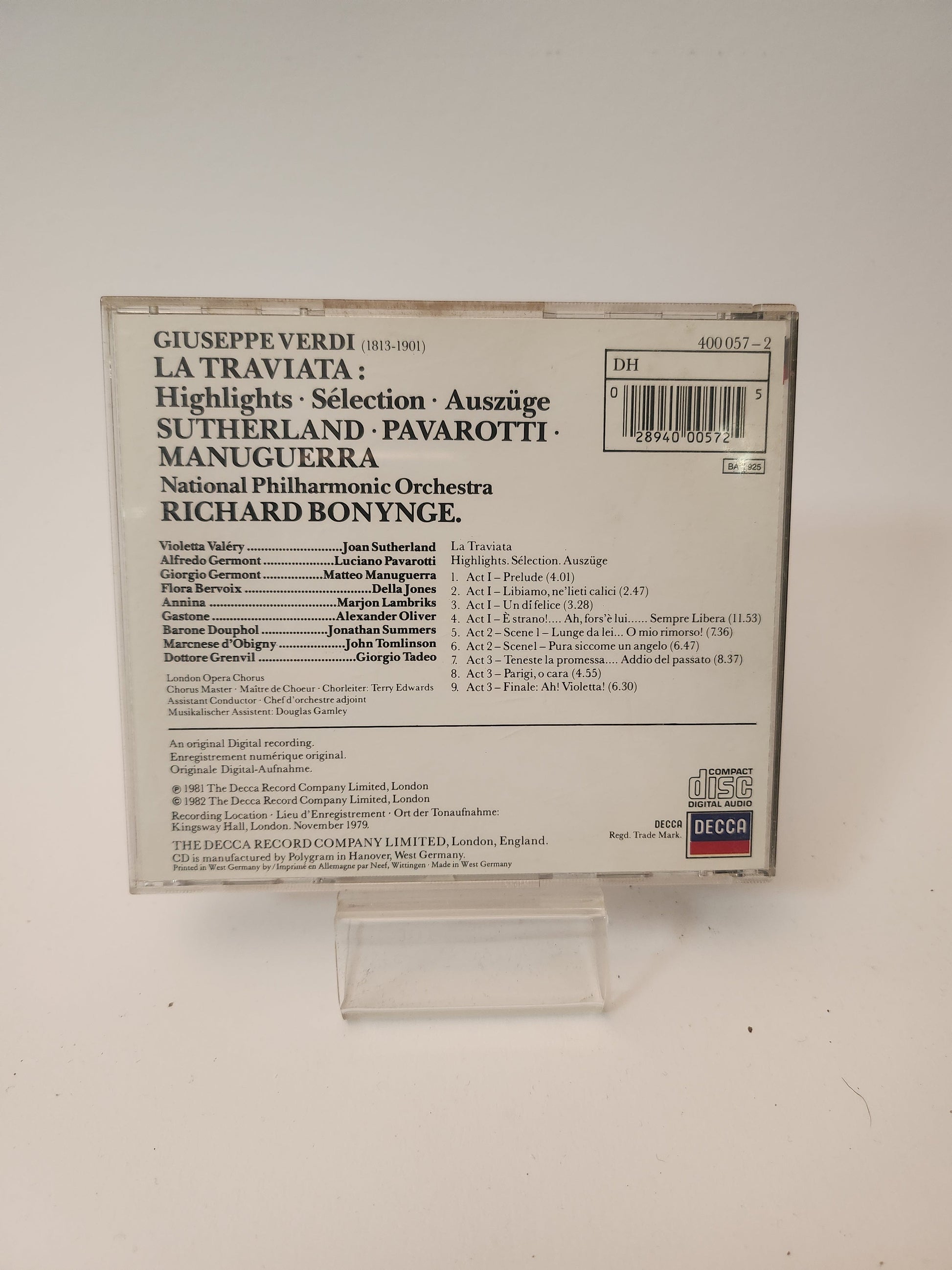 Giuseppe Verdi: La Traviata CD - Cd