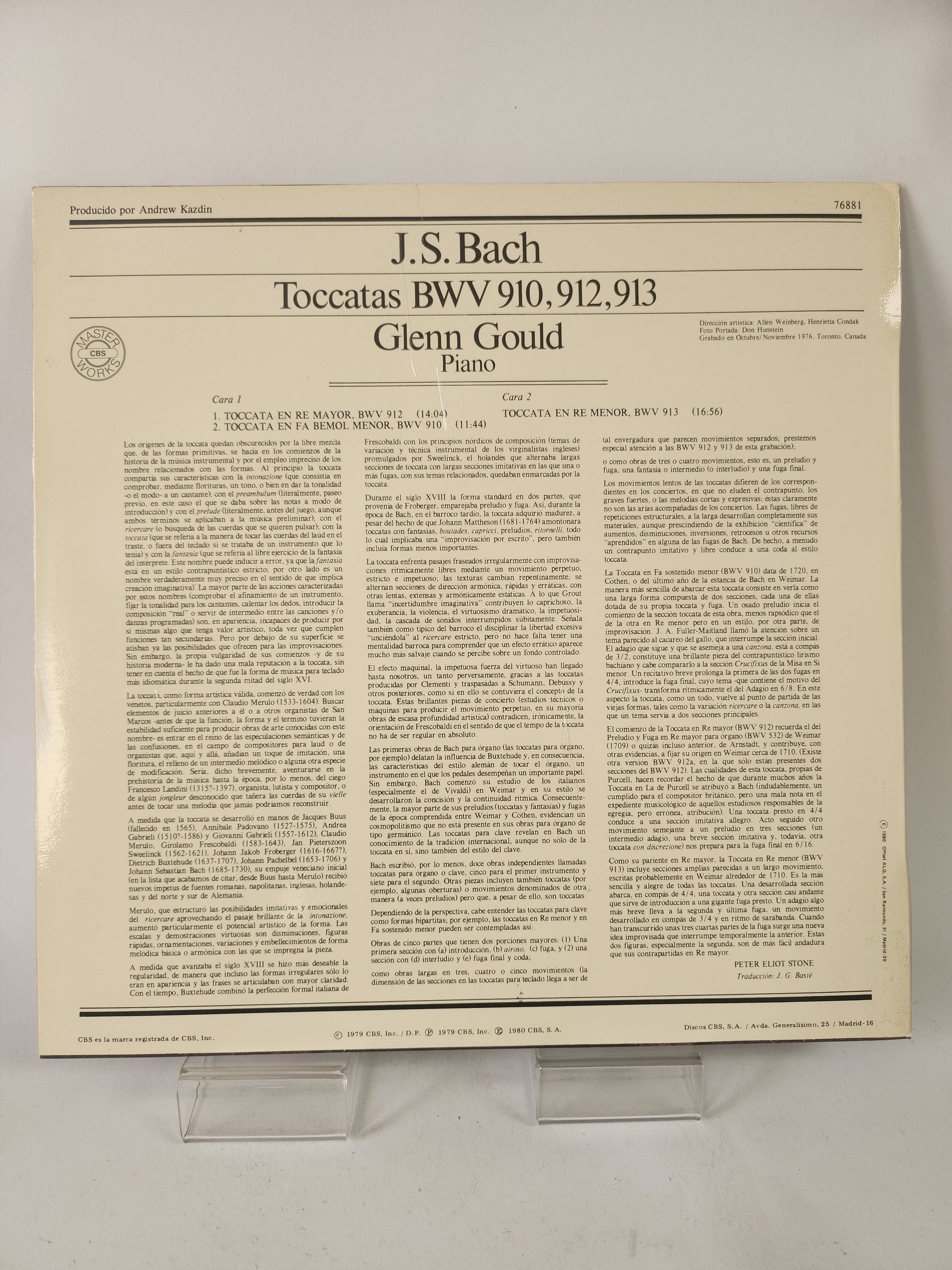 Glenn Gould: Bach ’Toccatas’ - Lp Vinyl