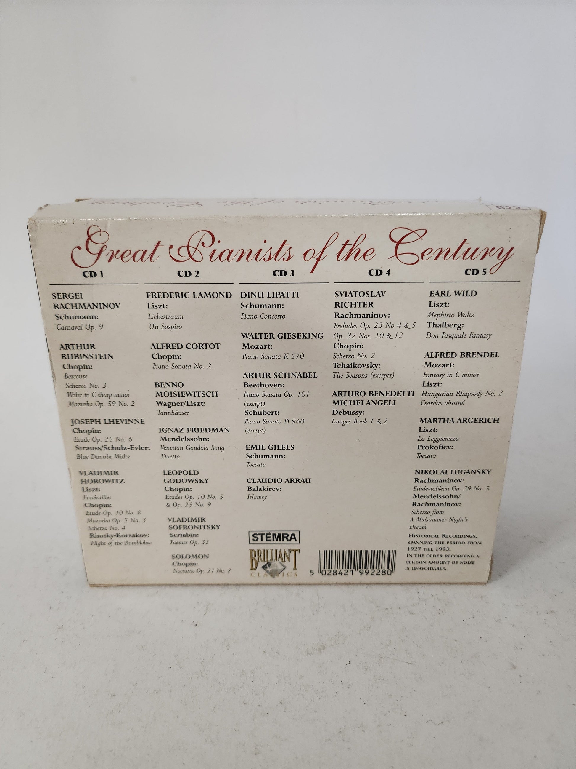 Great Pianists of the Century CD Box - Cd