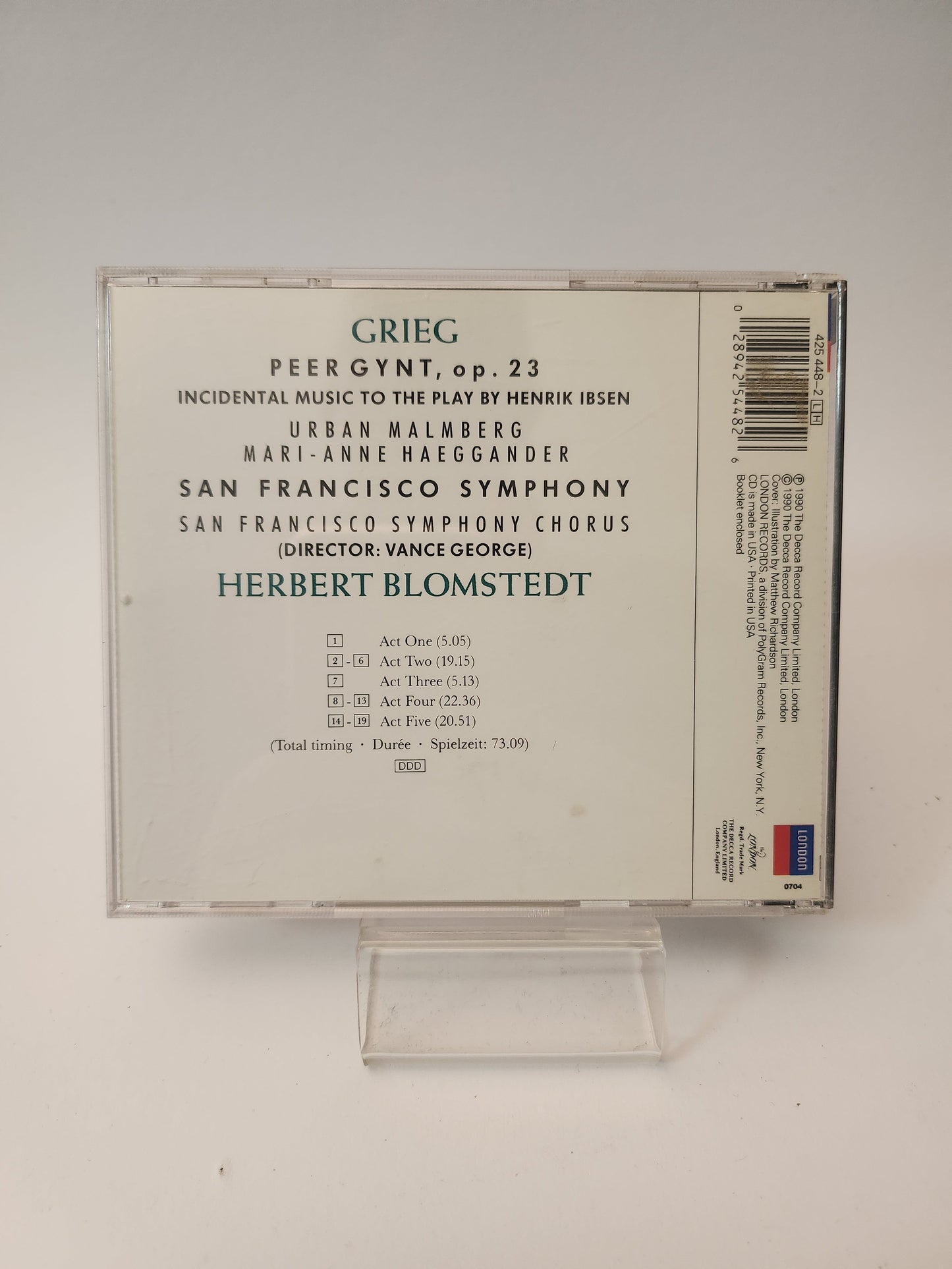 Grieg: Peer Gunt Op 23 CD - Cd