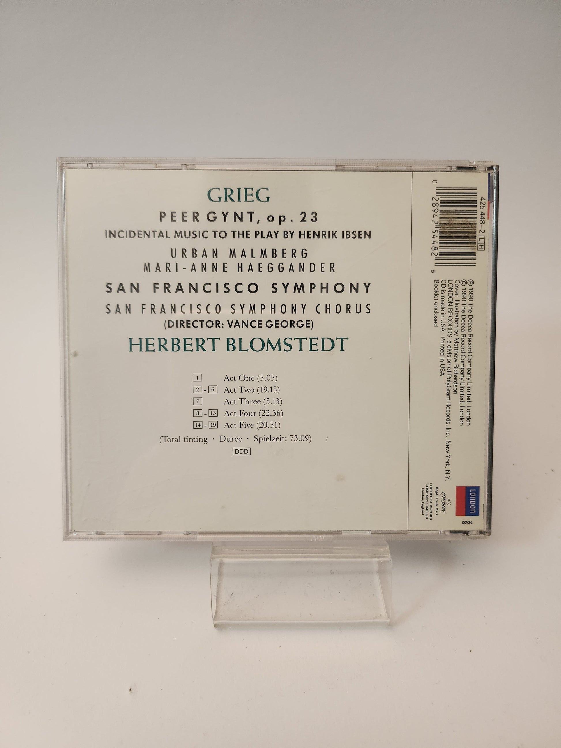 Grieg: Peer Gunt Op 23 CD - Cd