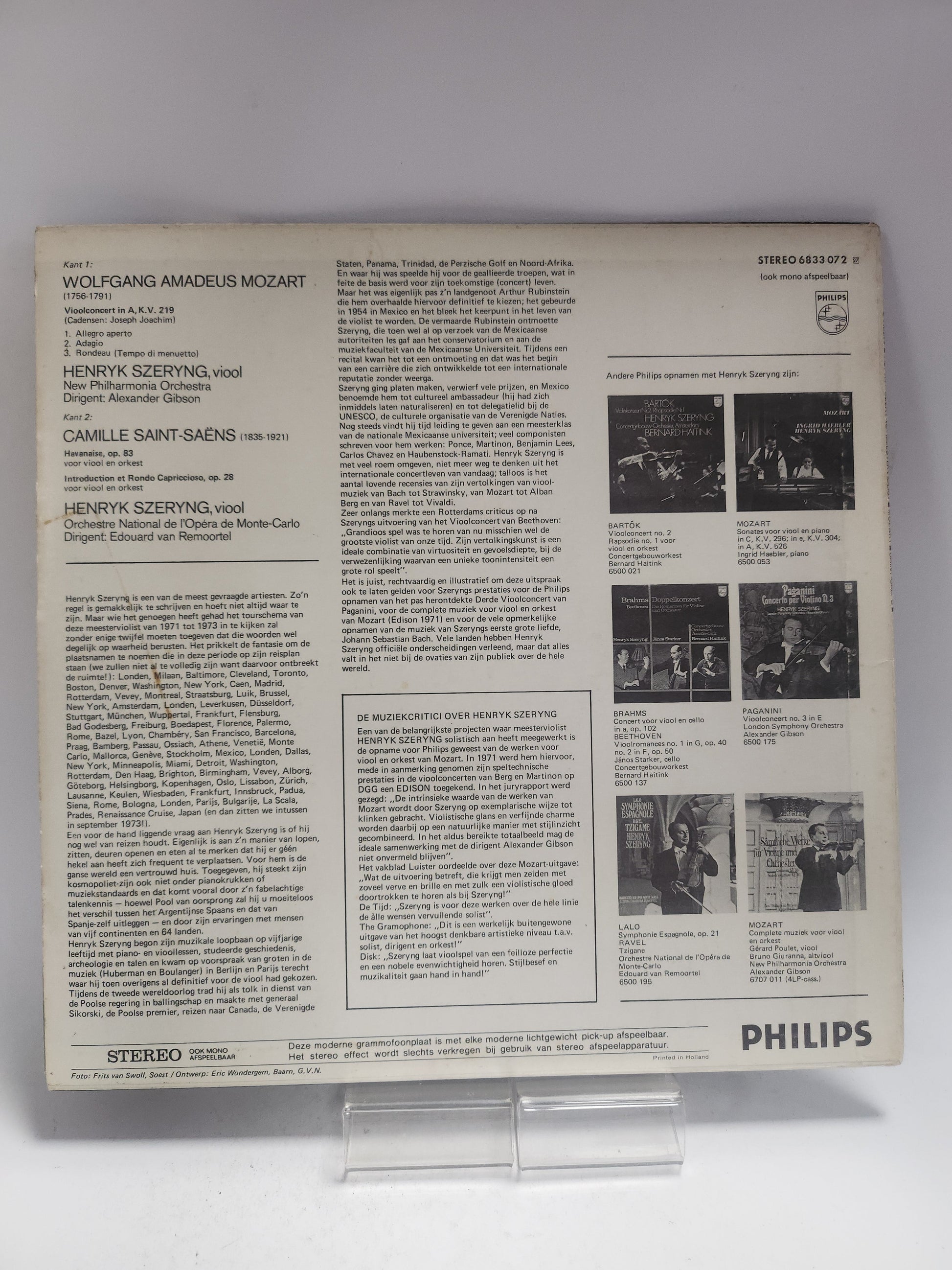 Henryk Szeryng: Meesterviolist LP Vinyl - Lp Vinyl