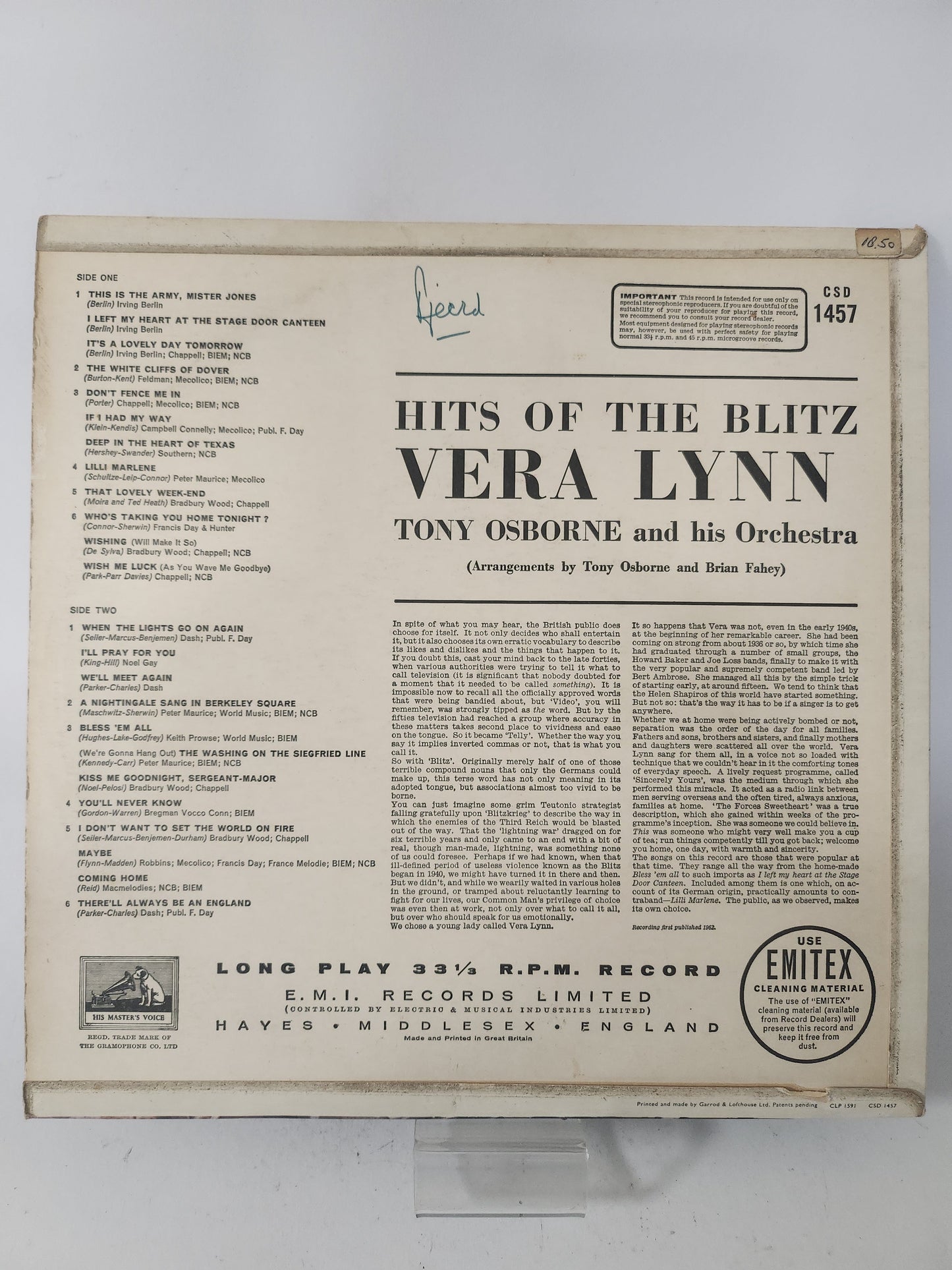 Hits of the Blitz: Vera Lynn LP Vinyl - Lp Vinyl