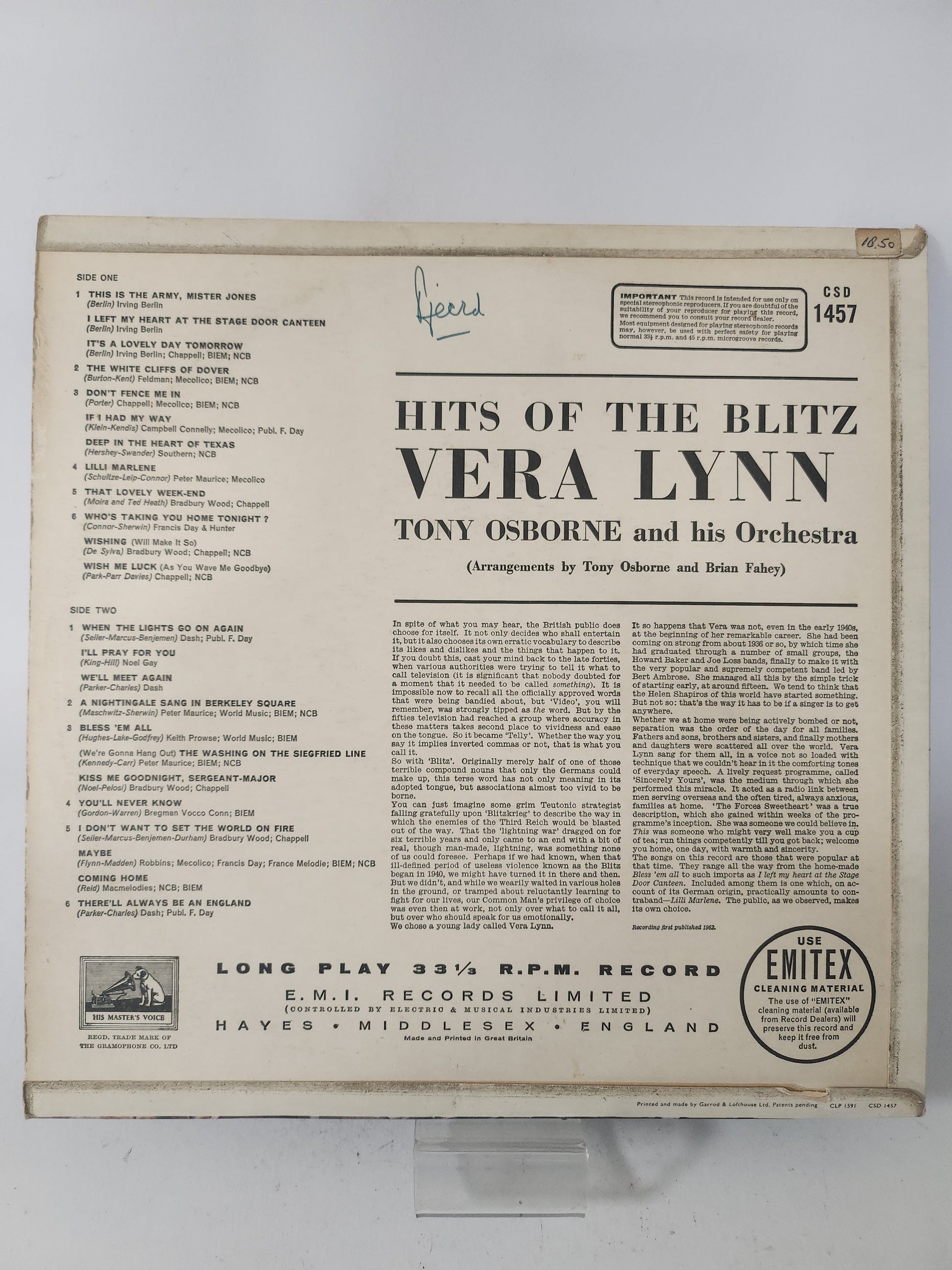Hits of the Blitz: Vera Lynn LP Vinyl - Lp Vinyl