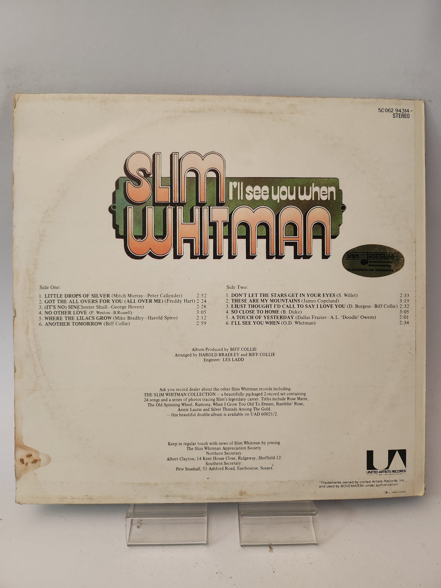 I’ll See You When: Slim Whitman LP Vinyl - Lp Vinyl