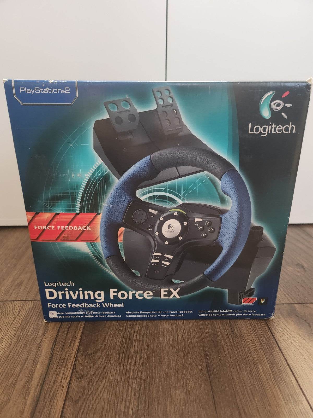Logitech Driving Force Force Feedback Wheel in doos Playstation 2 - Feniks Gameshop