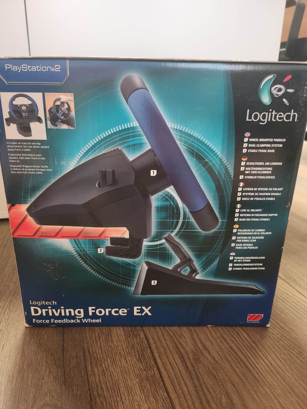 Logitech Driving Force Force Feedback Wheel in doos Playstation 2 - Feniks Gameshop