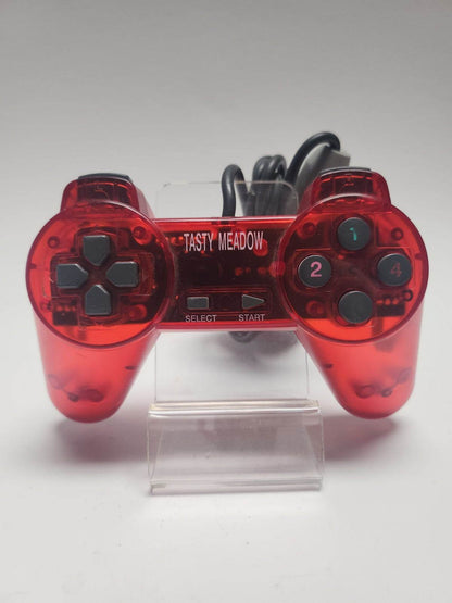 Rode Doorzichtige Tasty Meadow Controller Playstation 1 - Feniks Gameshop