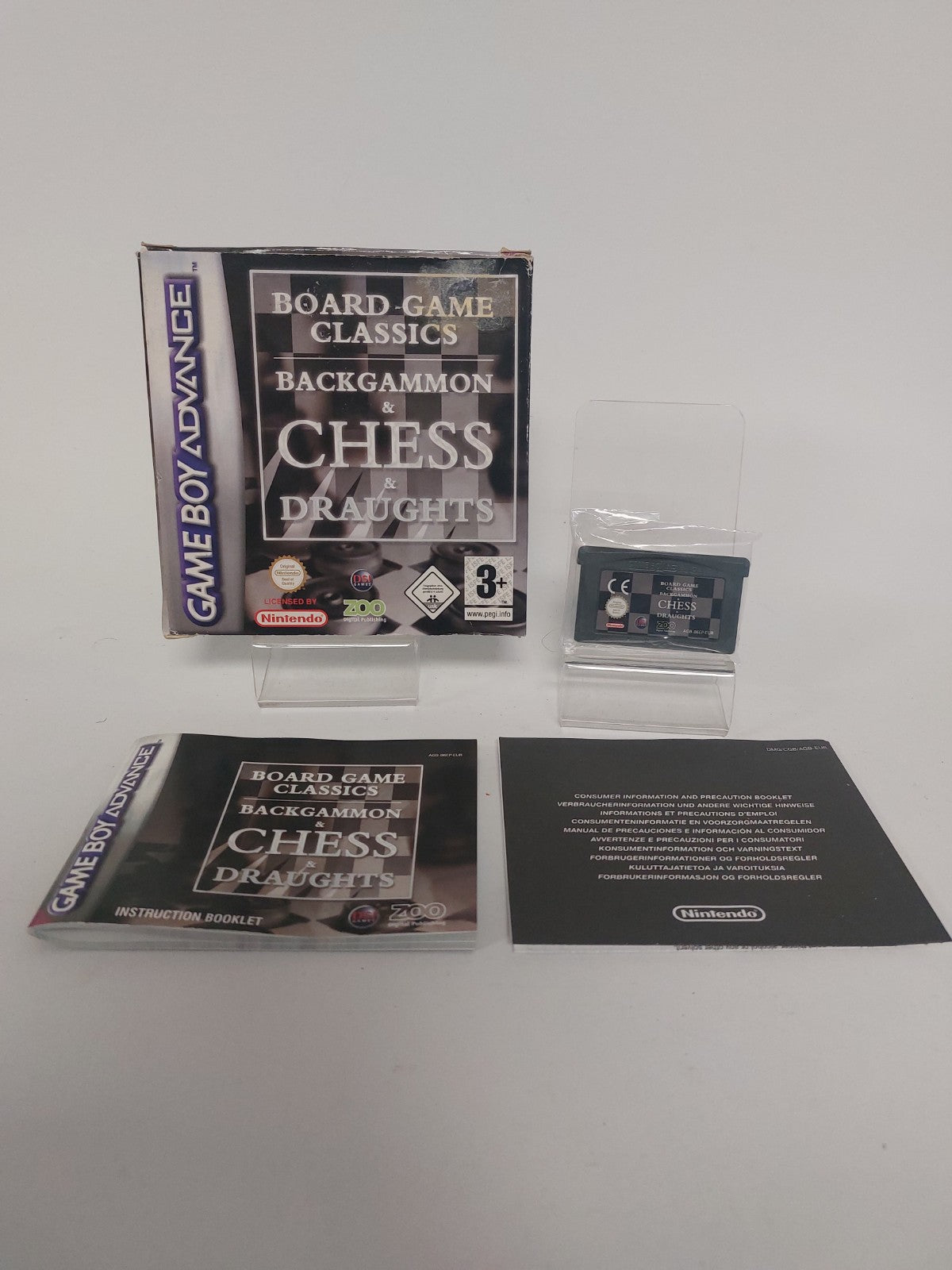 Spielklassiker Backgammon &amp; Schach &amp; Drafts Boxed GBA