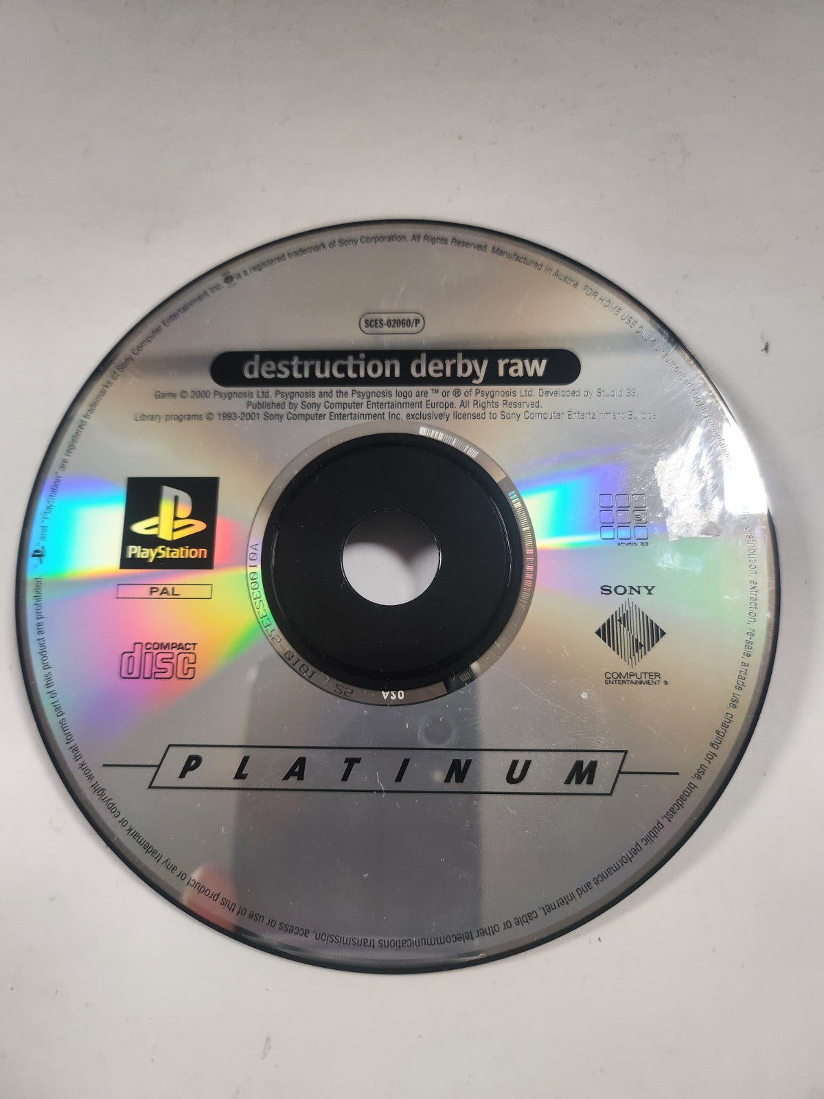 Destruction Derby Raw Platinum (disc only) PlayStation 1