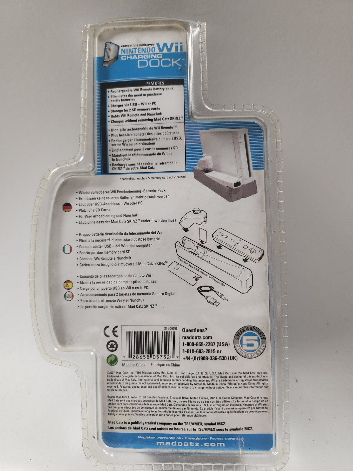 NIEUW MadCatz Charging Dock + Remote Battery Pack Wii