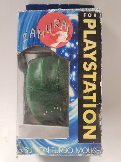 Samurai Groene 3 Button Turbo Mouse Playstation 1 - Feniks Gameshop
