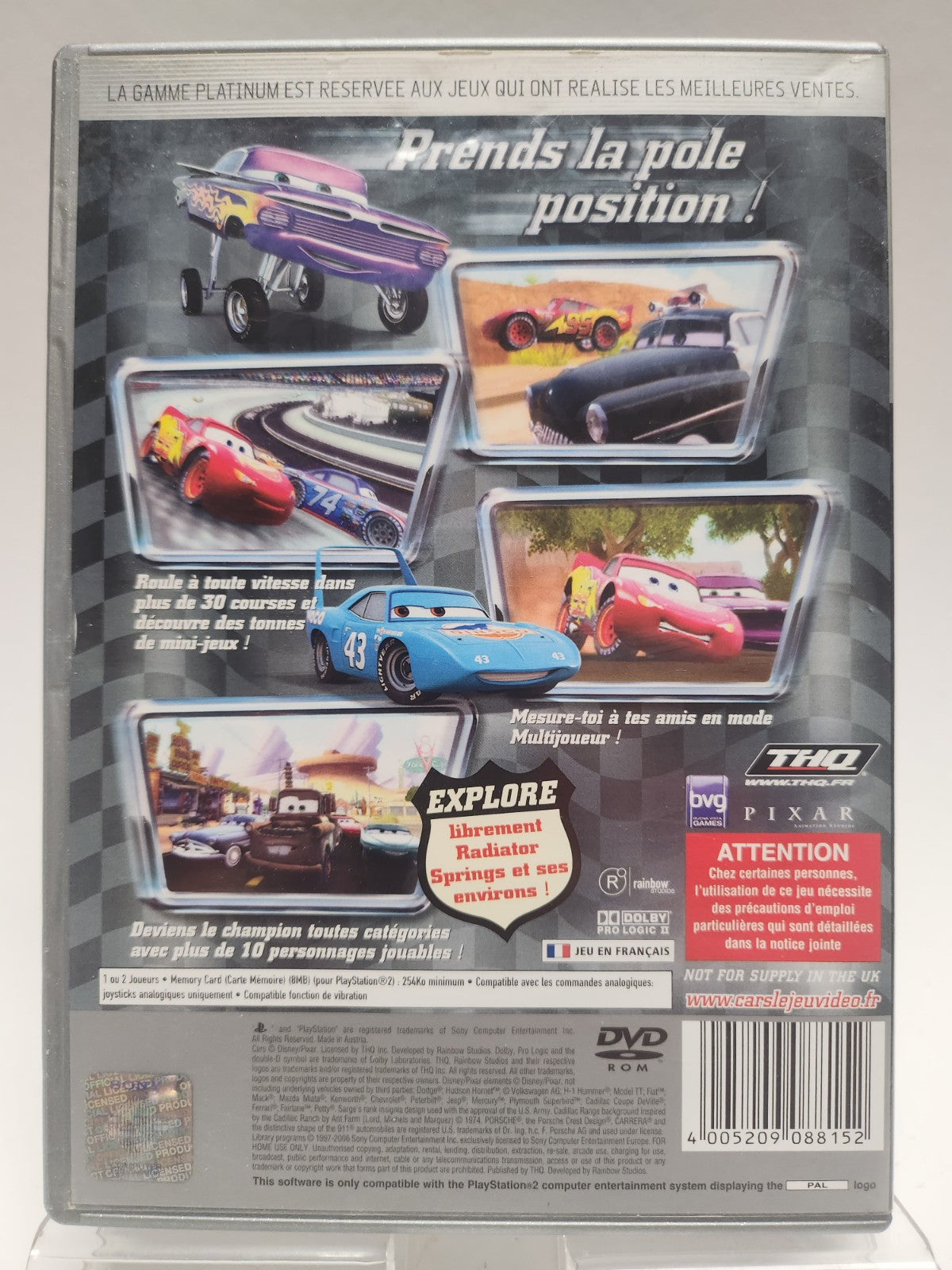 Disney Pixar Cars Quatre Roues Platinum Playstation 2