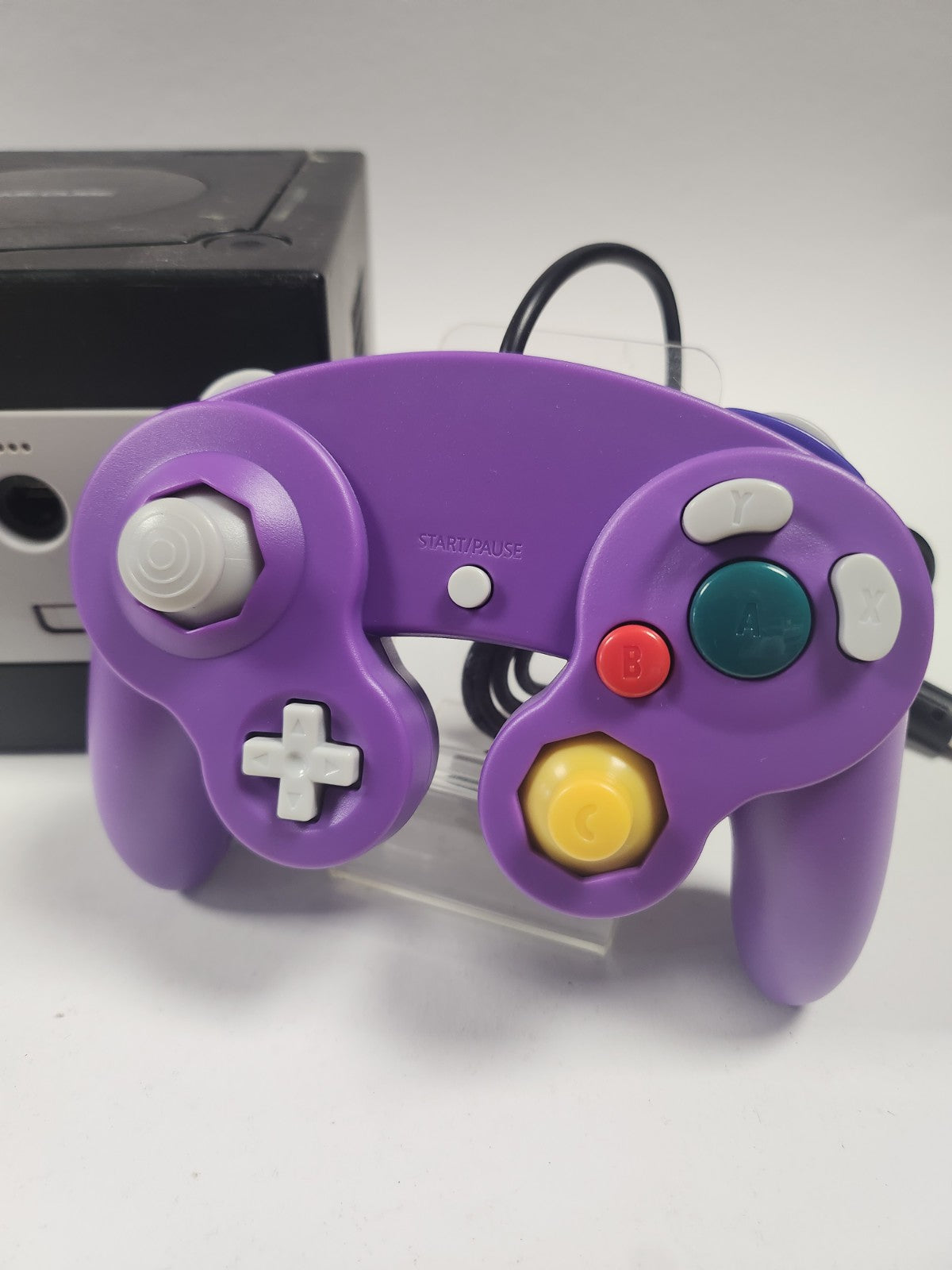 Zwarte Nintendo Gamecube + Nieuwe Paarse Controller