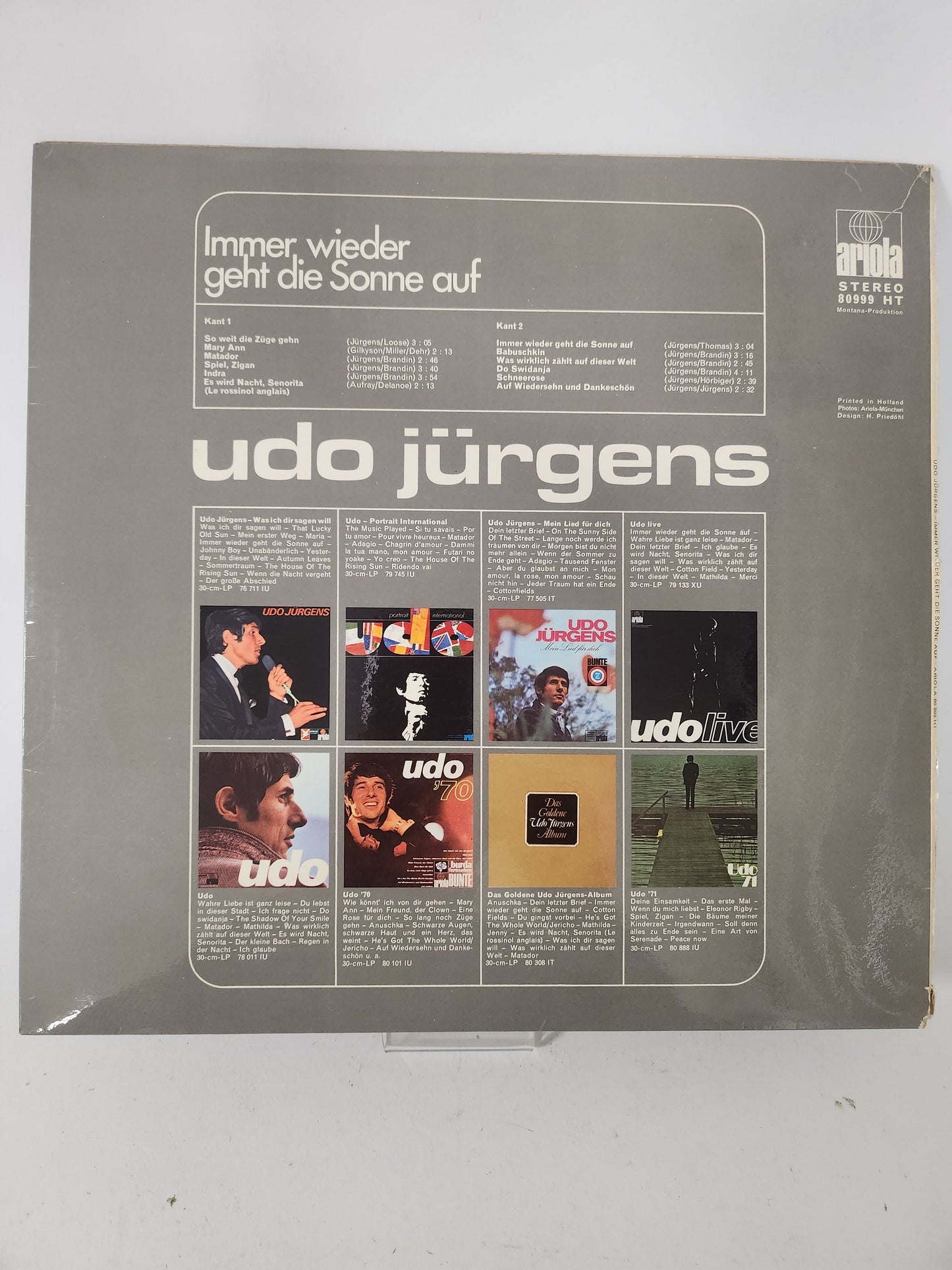 Immer Wieder geht die Sonne auf: Udo Jurgens LP Vinyl - Lp Vinyl