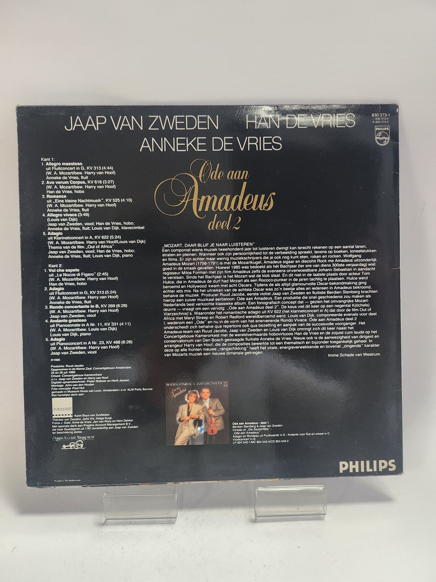 Jaap van Zweden Han de Vries & Anneke de Vries: Ode aan Amadeus Deel 2 LP Vinyl - Lp Vinyl