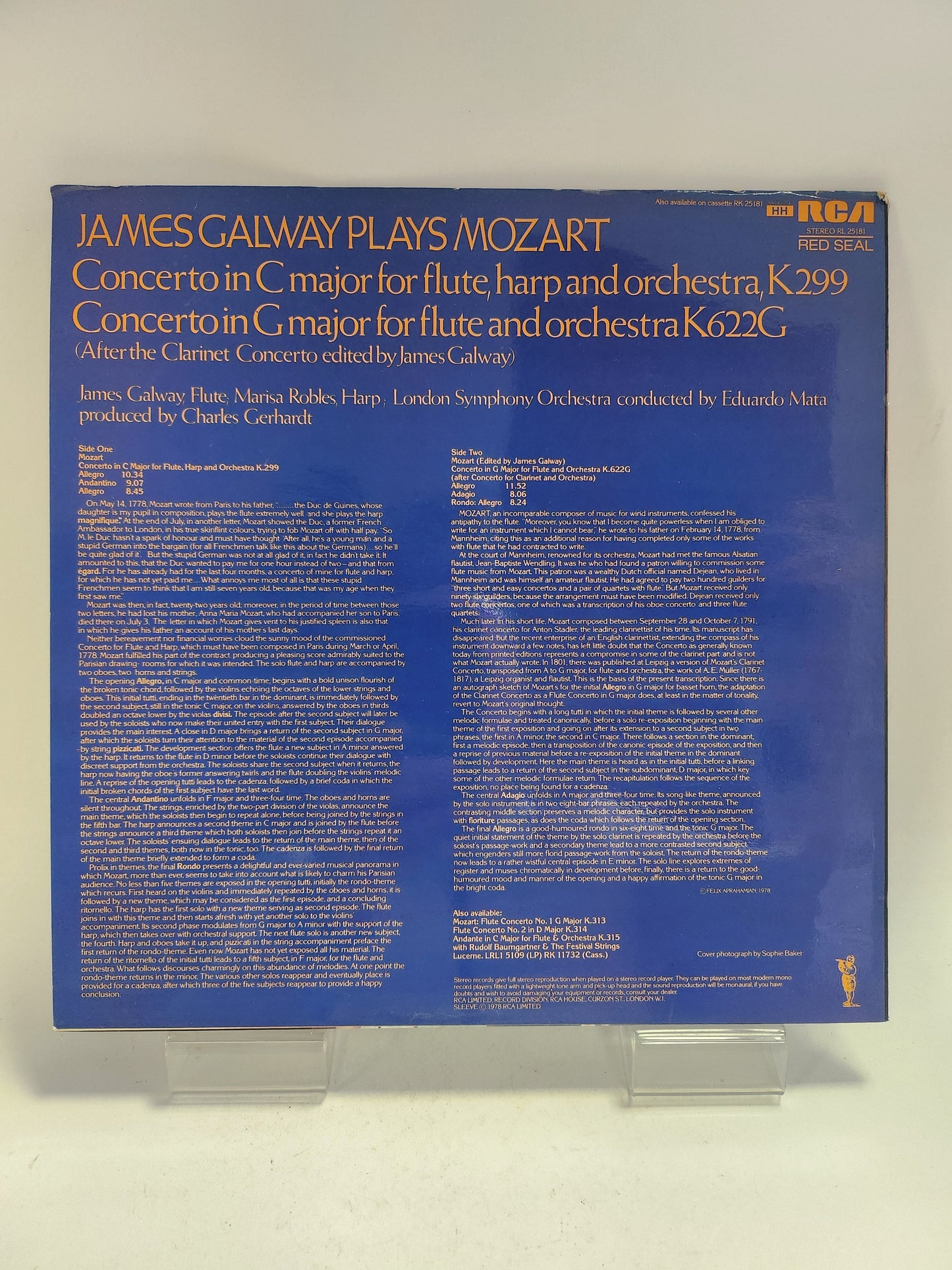 James Galway plays Mozart LP Vinyl - Lp Vinyl