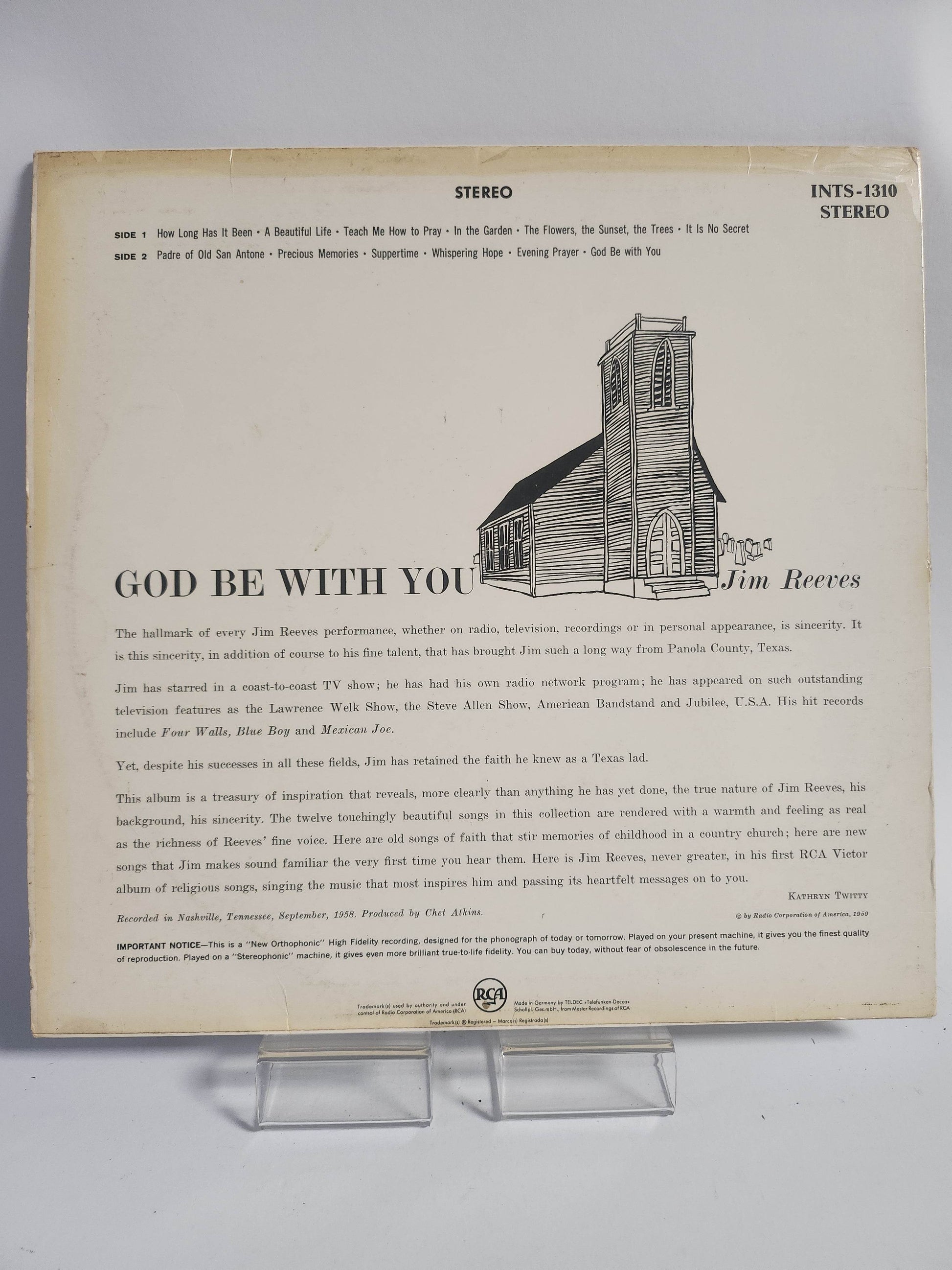 Jim Reeves: God be With You LP Vinyl - Feniks Gameshop