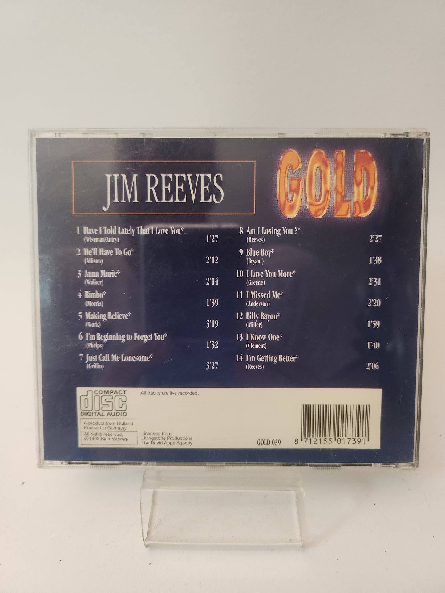 Jim Reeves: Gold CD - Cd