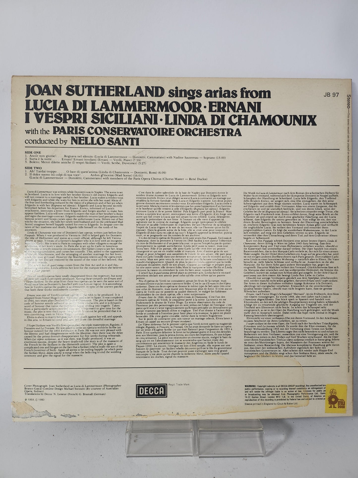 Joan Sutherland sings Arias LP Vinyl - Lp Vinyl