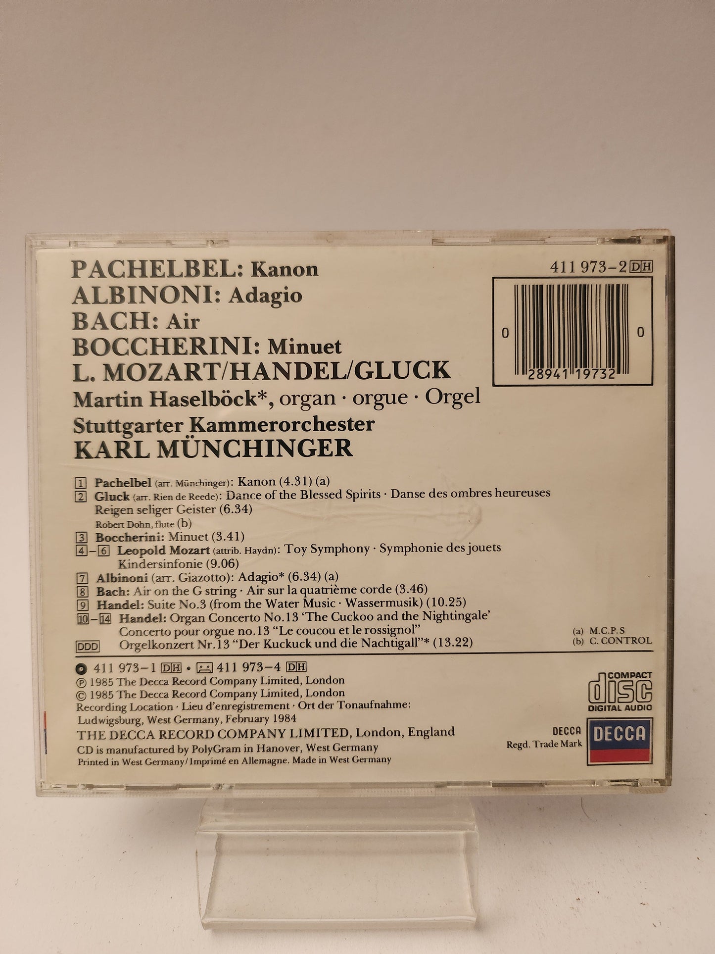 Kanon/ Agagio/ Air/ Minuet CD - Cd