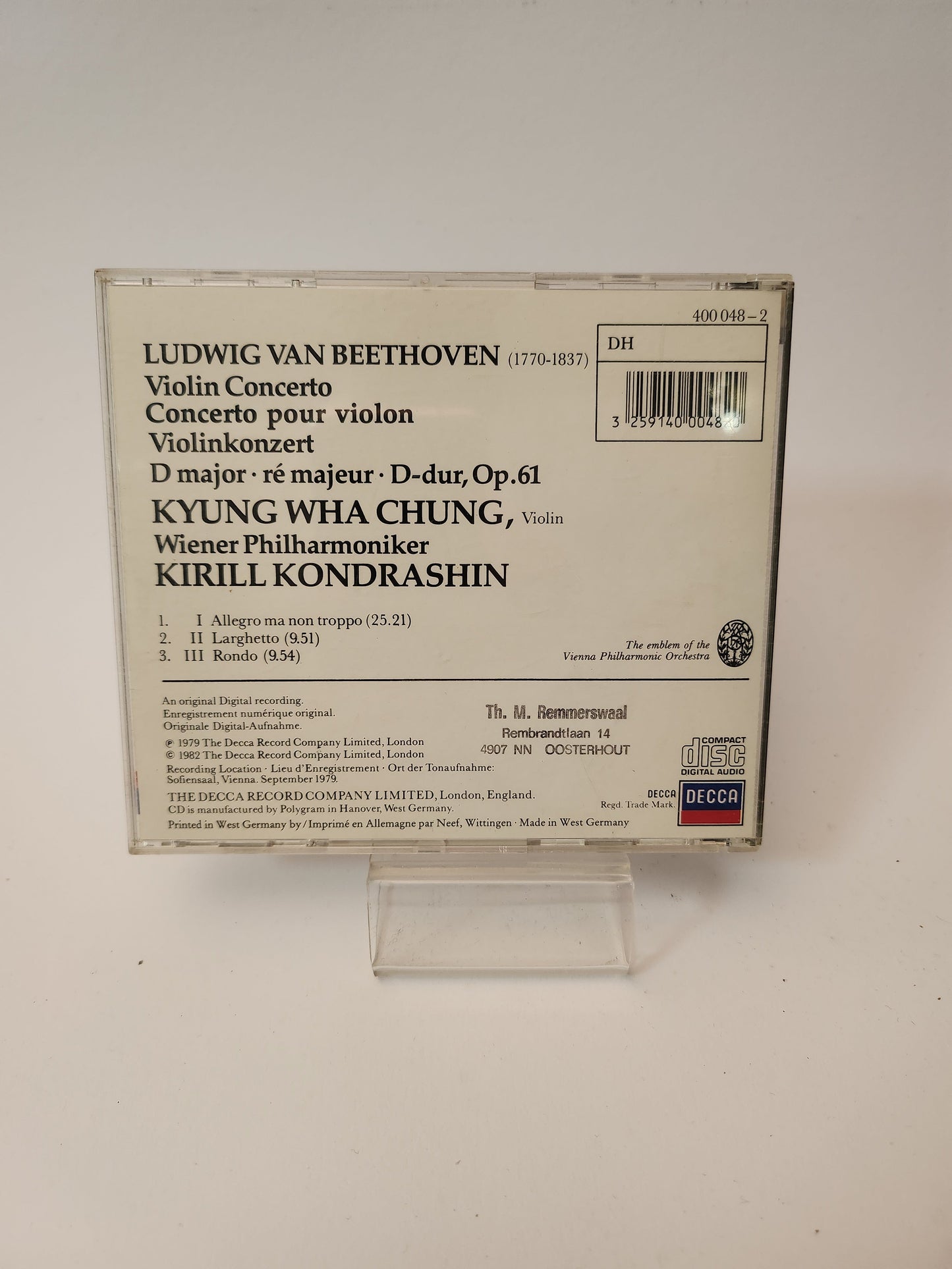 Kyung Wha Chung: Violin Concerto Beethoven CD - Cd
