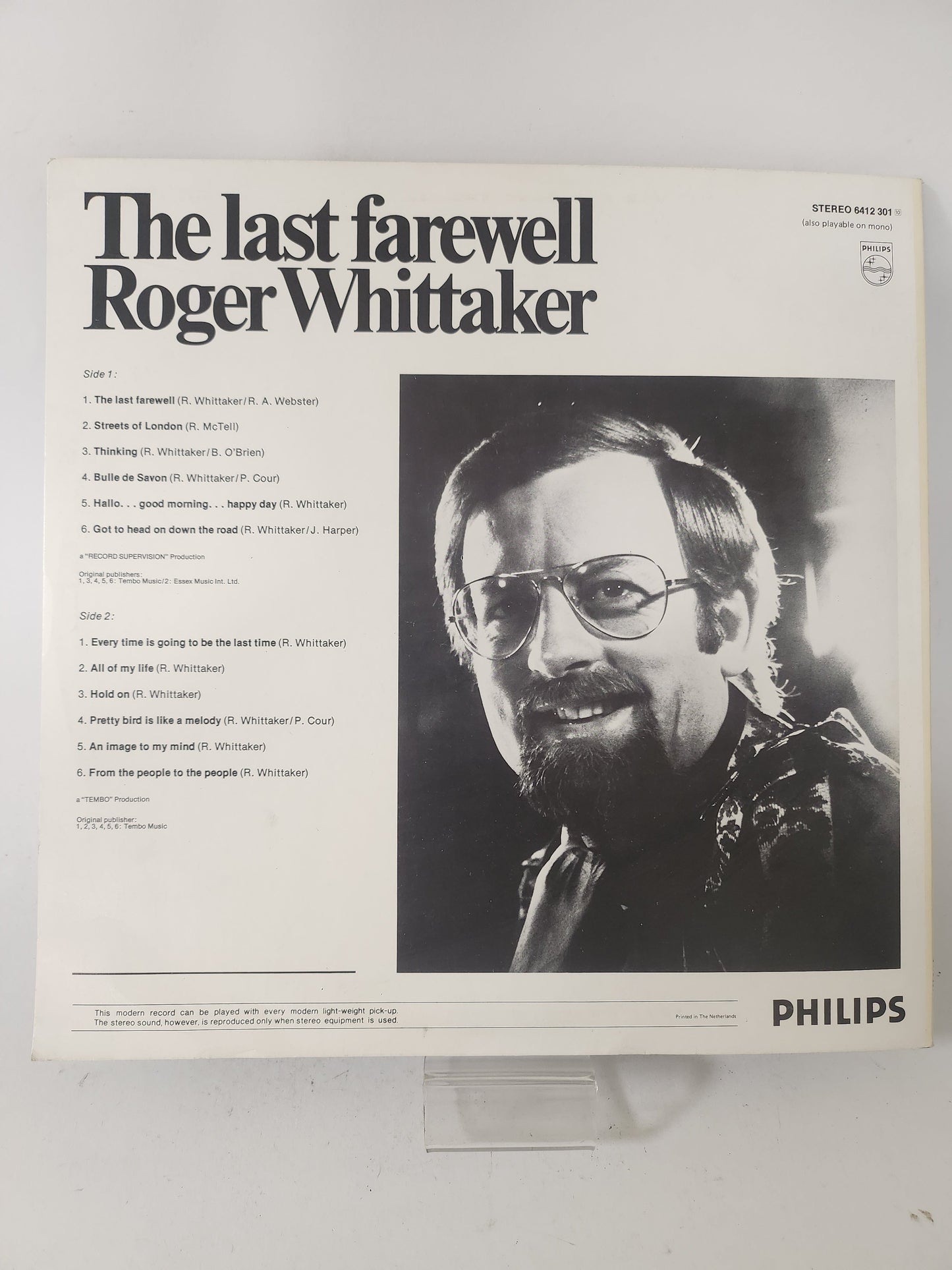 Last Farewell: Roger Whittaker LP Vinyl - Lp Vinyl