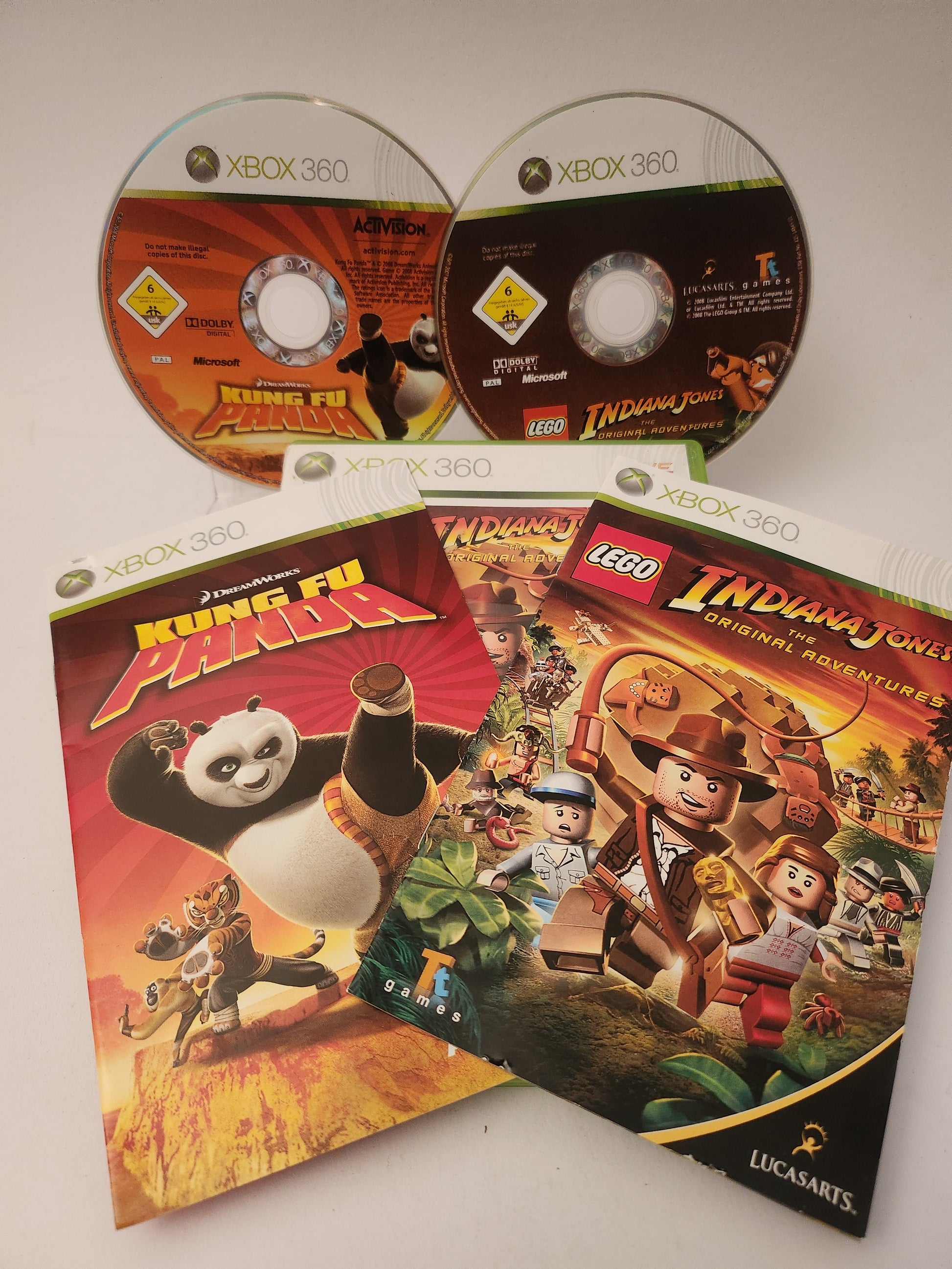 LEGO Indiana Jones Original Adventures + Kung Fu Panda - Xbox 360 Games