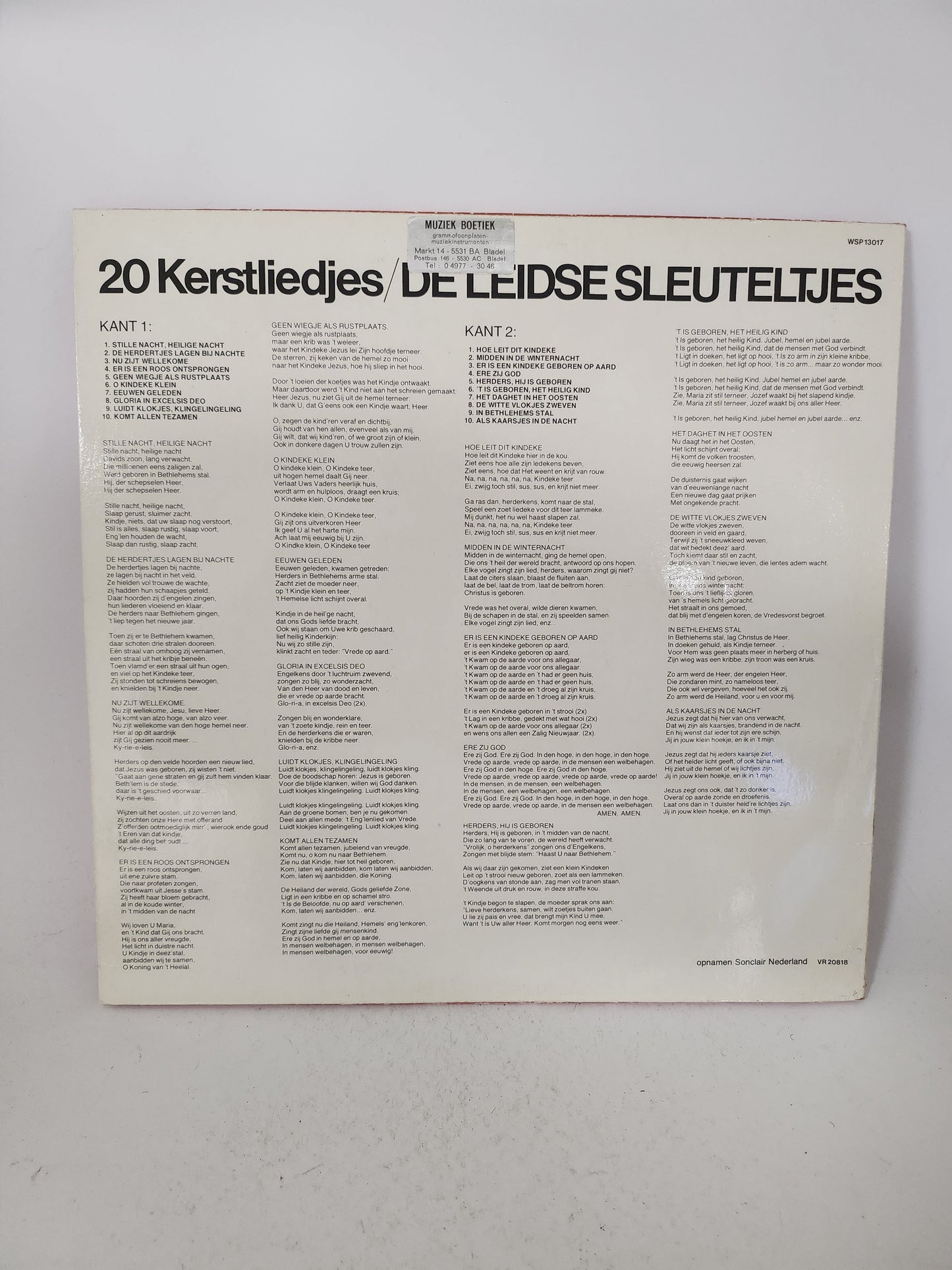 Leidse Sleuteltjes: 20 Kerstliedjes LP Vinyl - Lp Vinyl