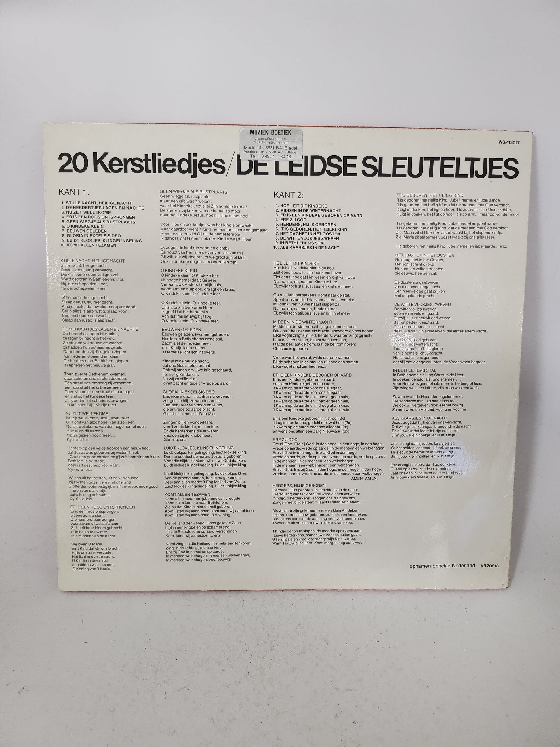 Leidse Sleuteltjes: 20 Kerstliedjes LP Vinyl - Lp Vinyl
