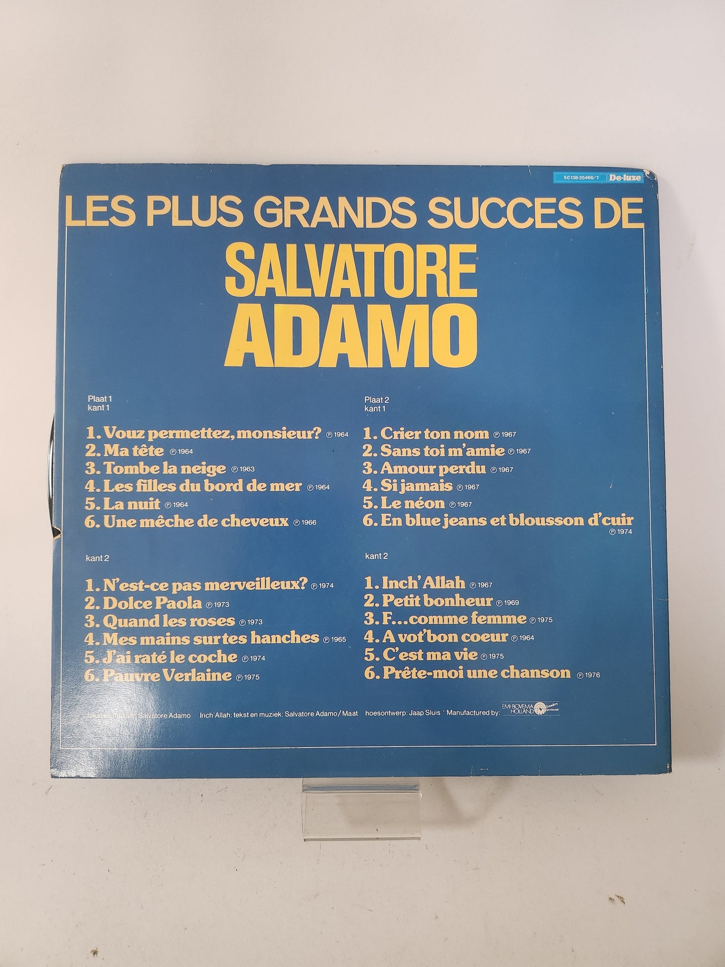 Les Plus Grands Succes de Salvatore Adamo LP Vinyl - Lp Vinyl